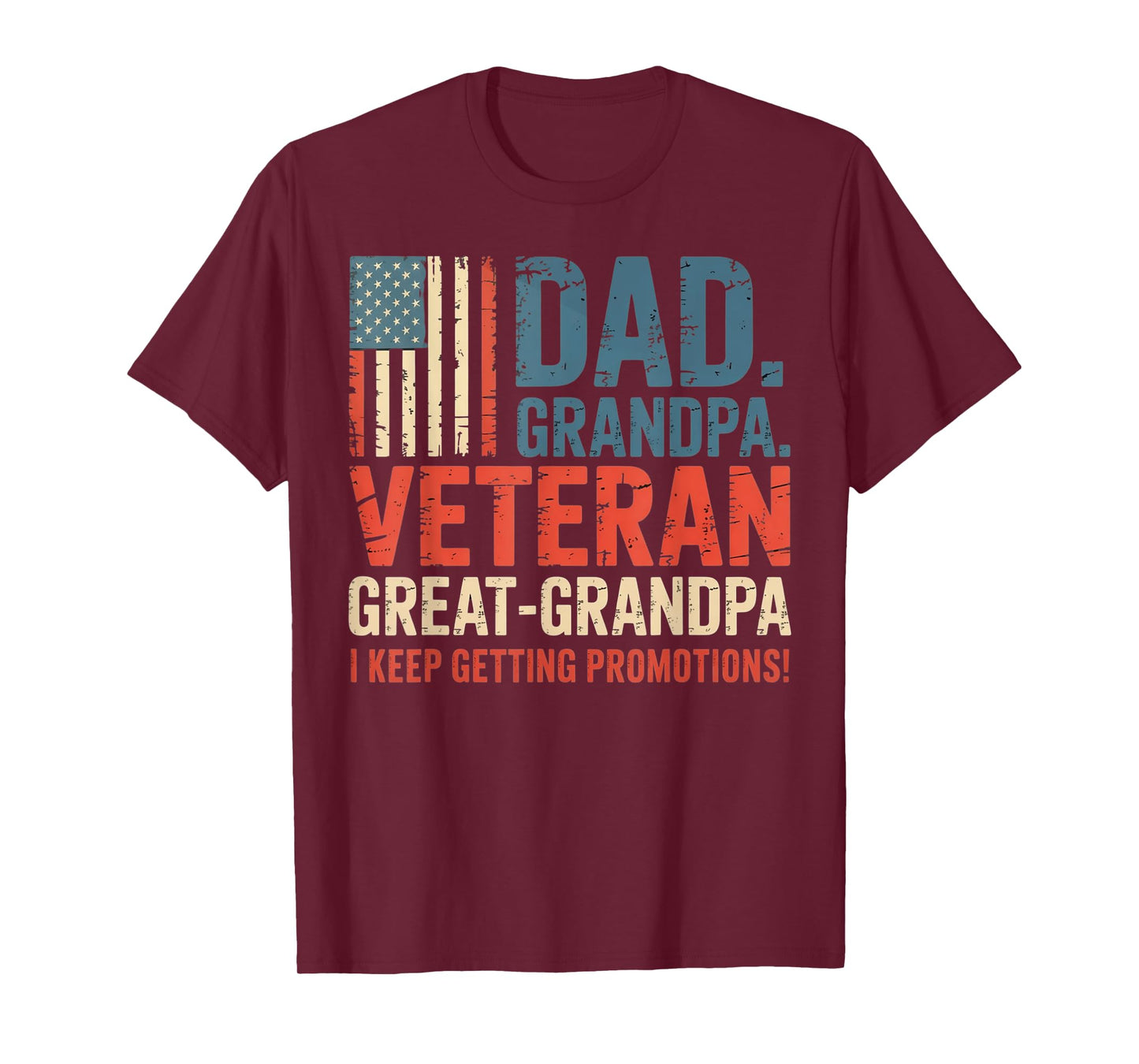 Mens Fathers Day Dad Grandpa Veteran Great Grandpa from Grandkids T-Shirt
