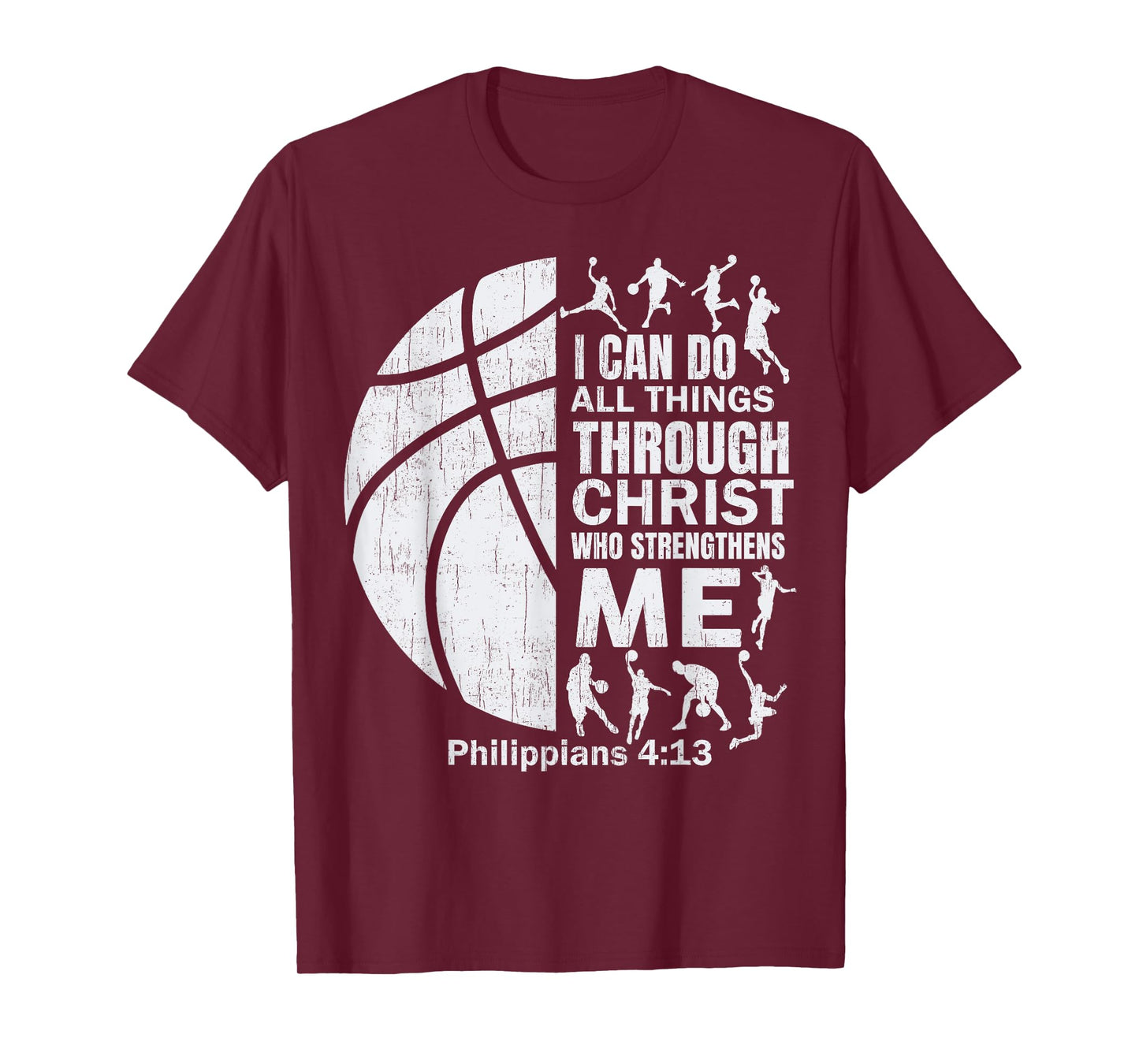 Christian Basketball T Shirt Christ Bible Verse Boys Teen T-Shirt
