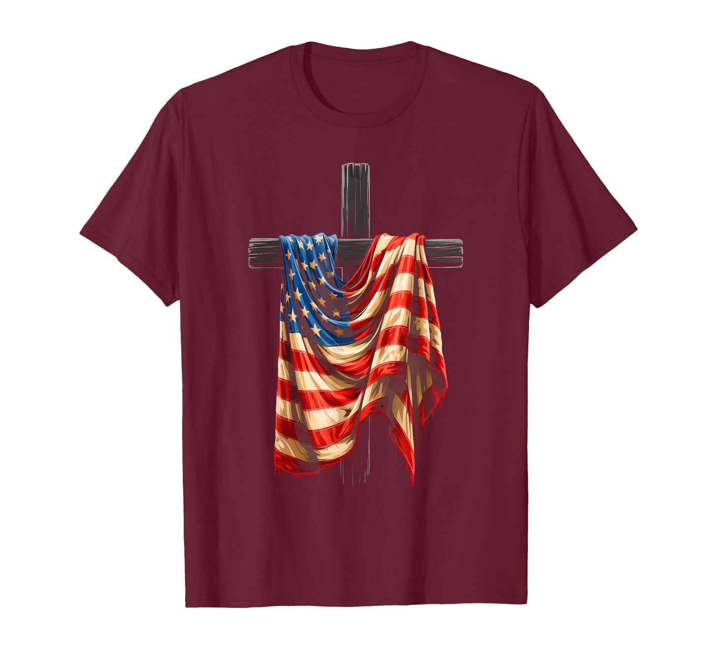 USA Flag Religious Quote 4th of July Christian Faith Patriot T-Shirt