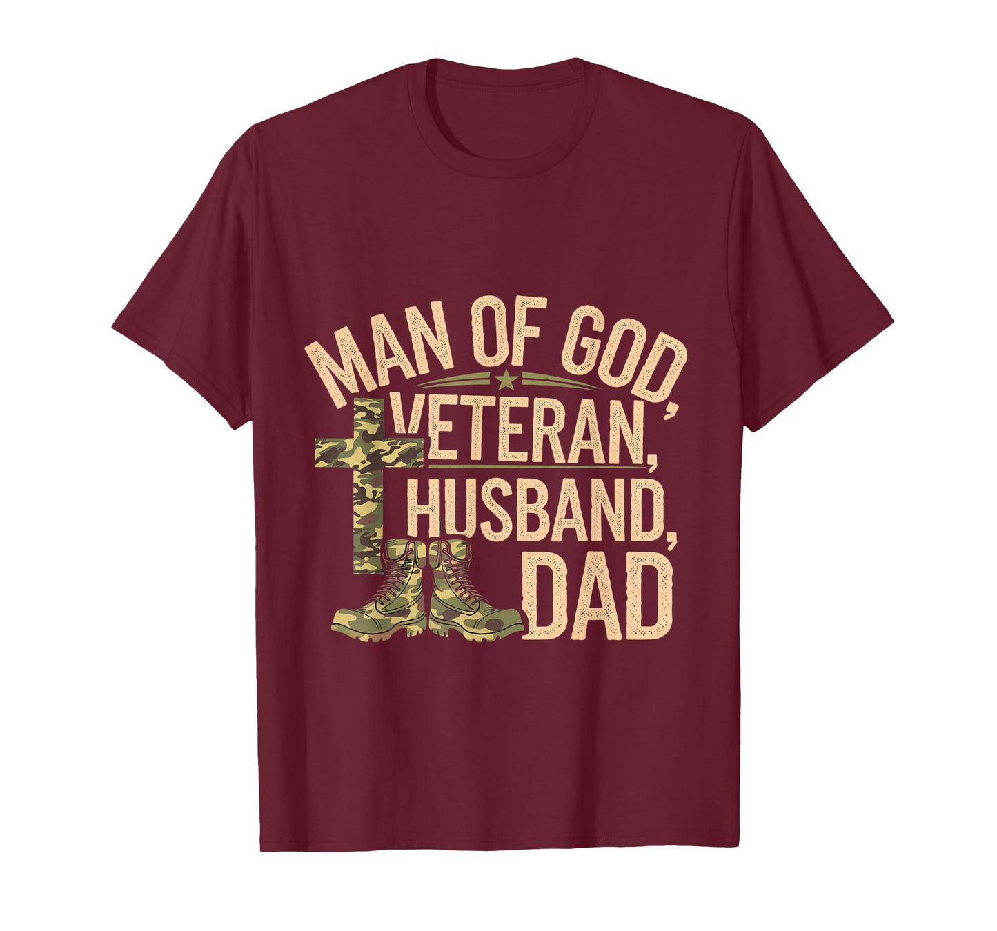 Man Of God Veteran Husband Dad Christian Jesus Camouflage T-Shirt