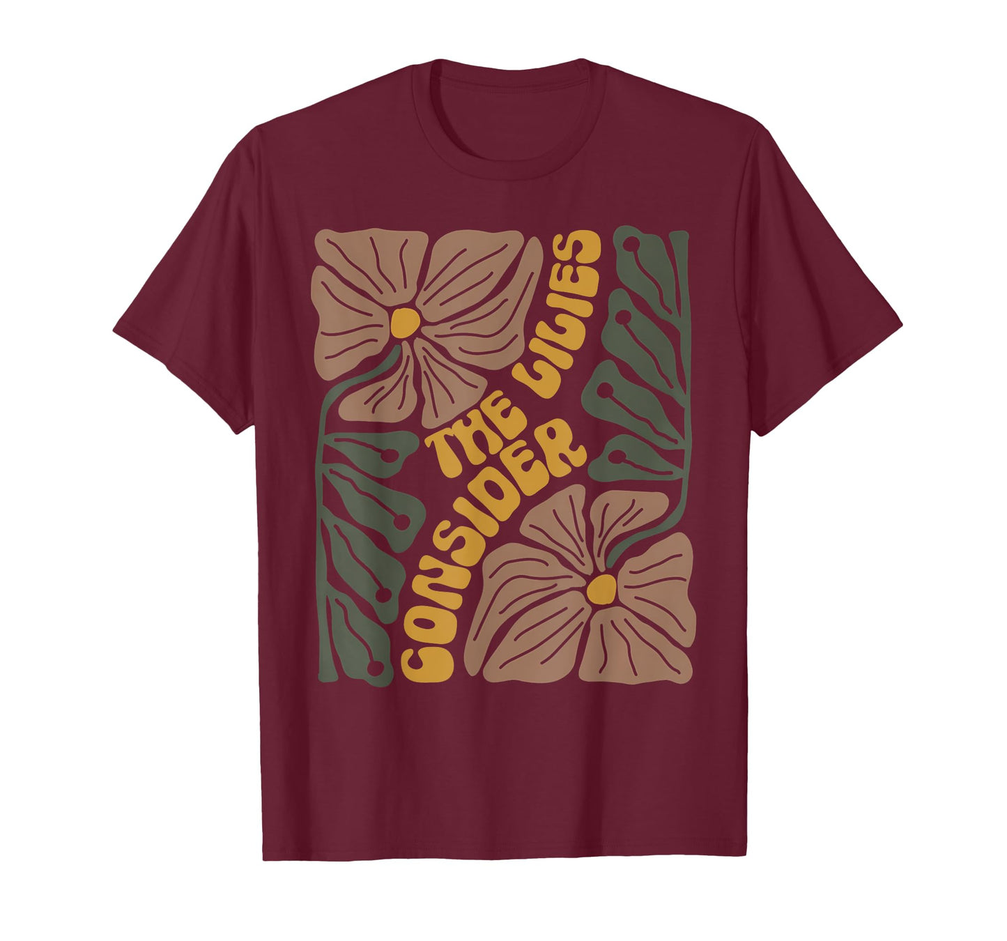 Consider The Lilies Boho Floral Christian Religious Bible T-Shirt