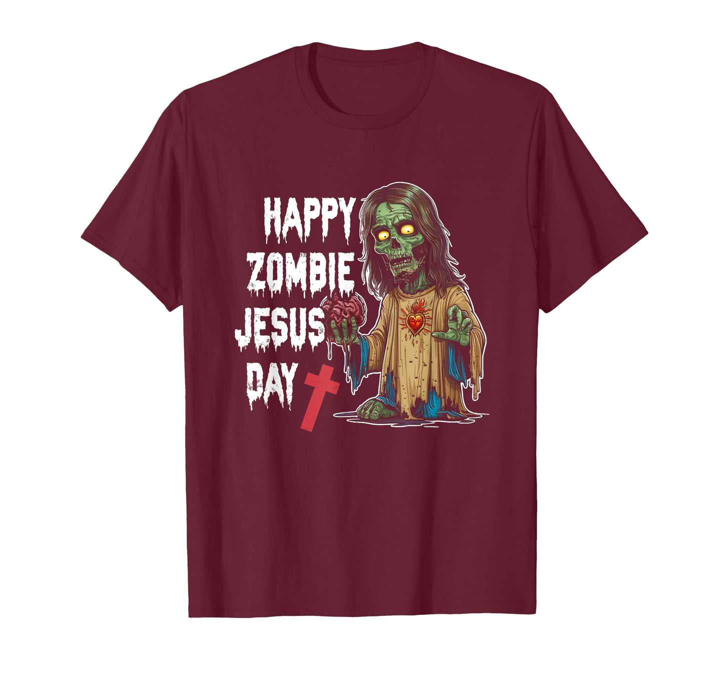 Happy Zombie Jesus Day Skeleton Horror Christ Halloween T-Shirt