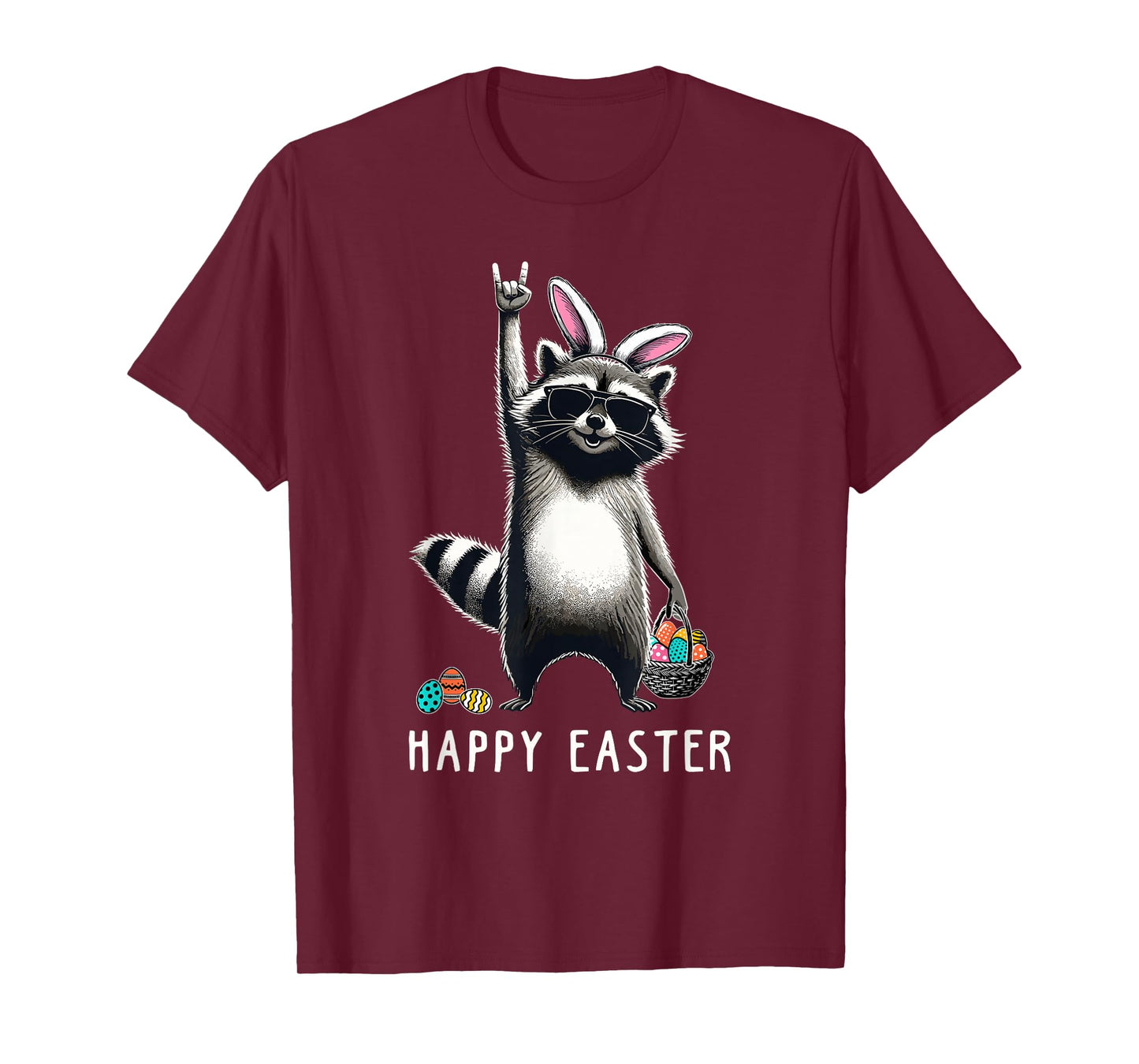 Cute Easter Raccoon Men Women Kids Boys Girls Funny Easter T-Shirt