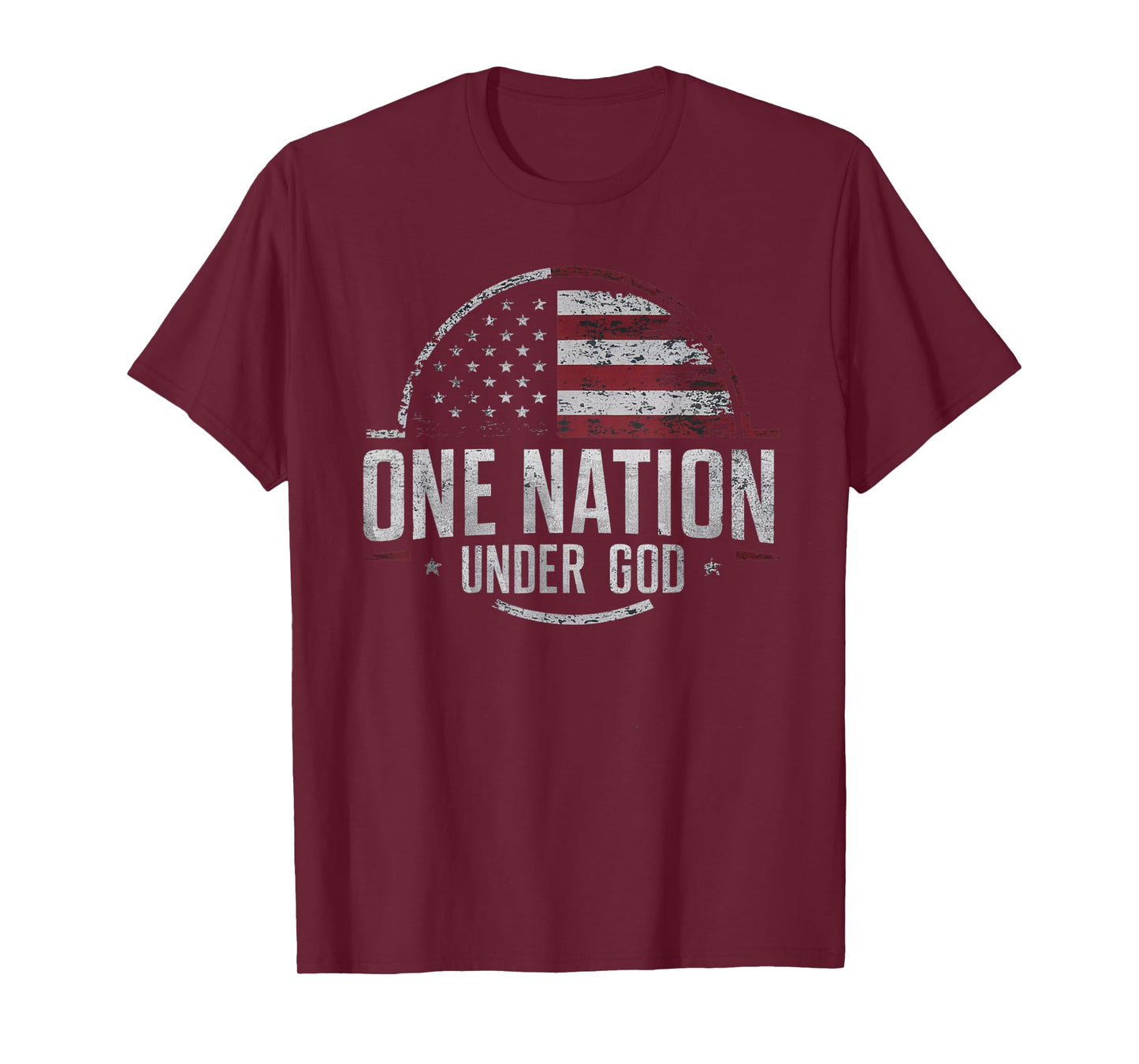 Patriotic One Nation Under God American Flag Design T-Shirt for Women Men