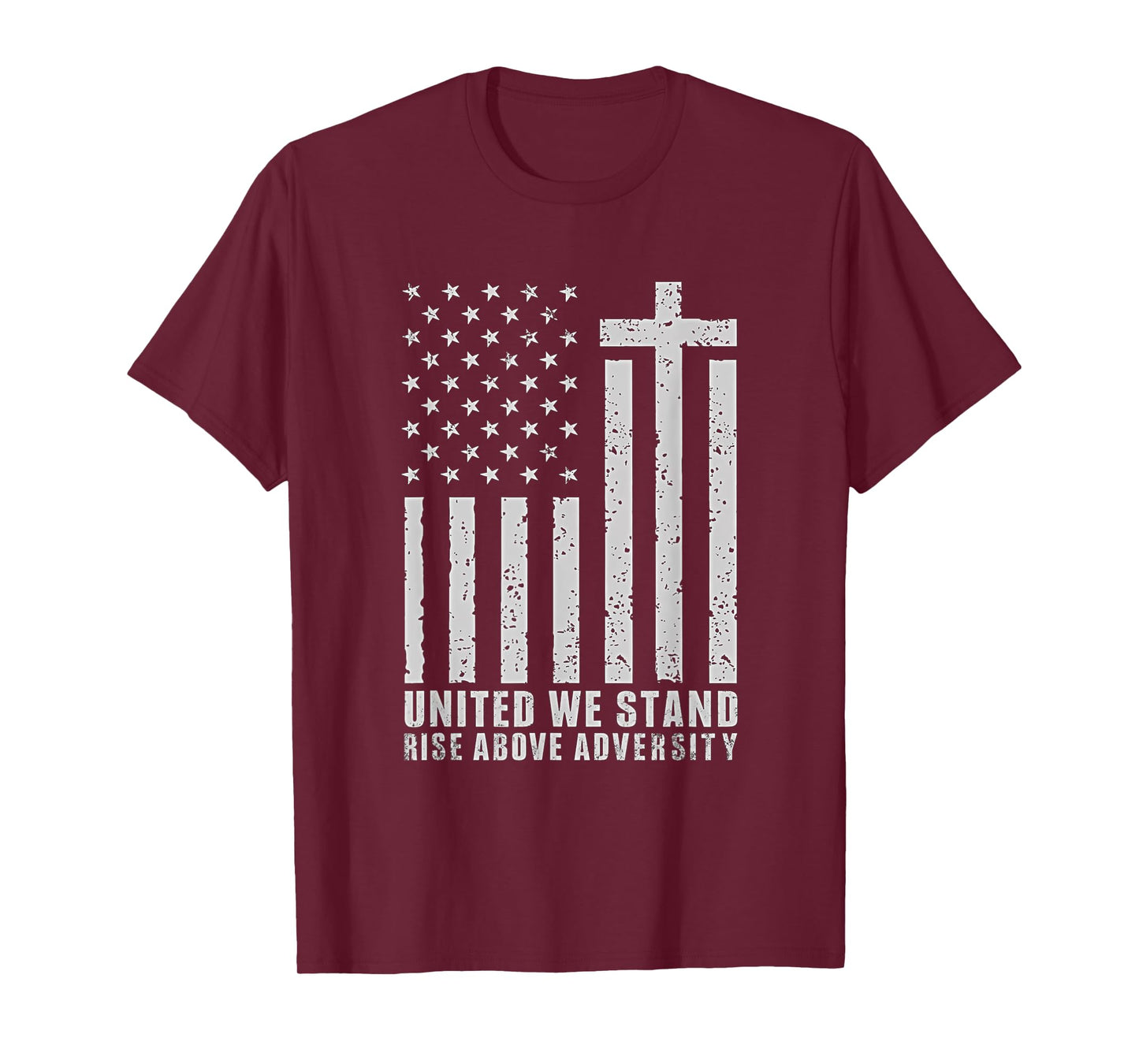 United We Stand Christian American Flag Shirt Faith Patriot T-Shirt