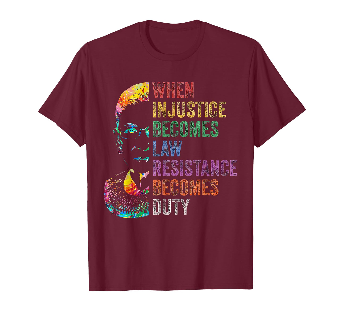 When Injustice Becomes Law Resistance Becomes Duty RBG T-Shirt