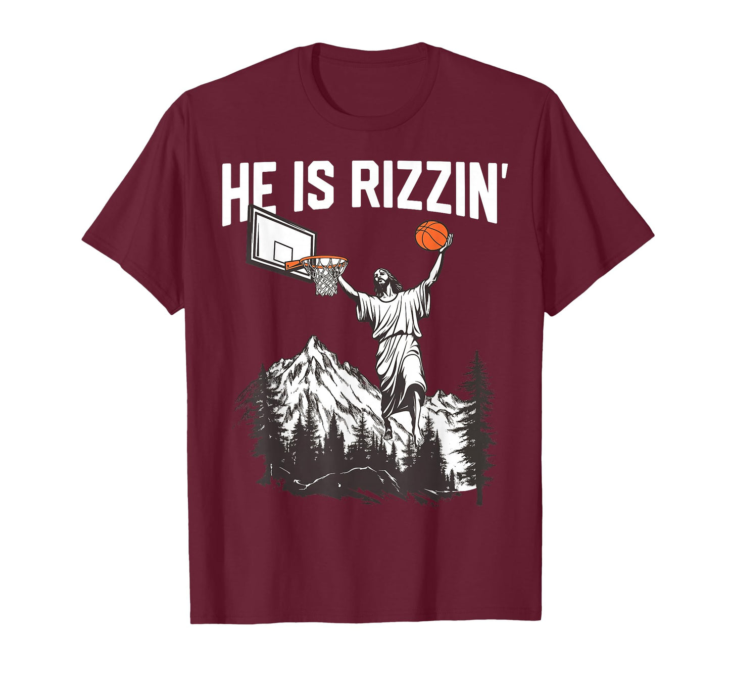Jesus Basketball Dunk He is Rizzin Christian Easter T-Shirt