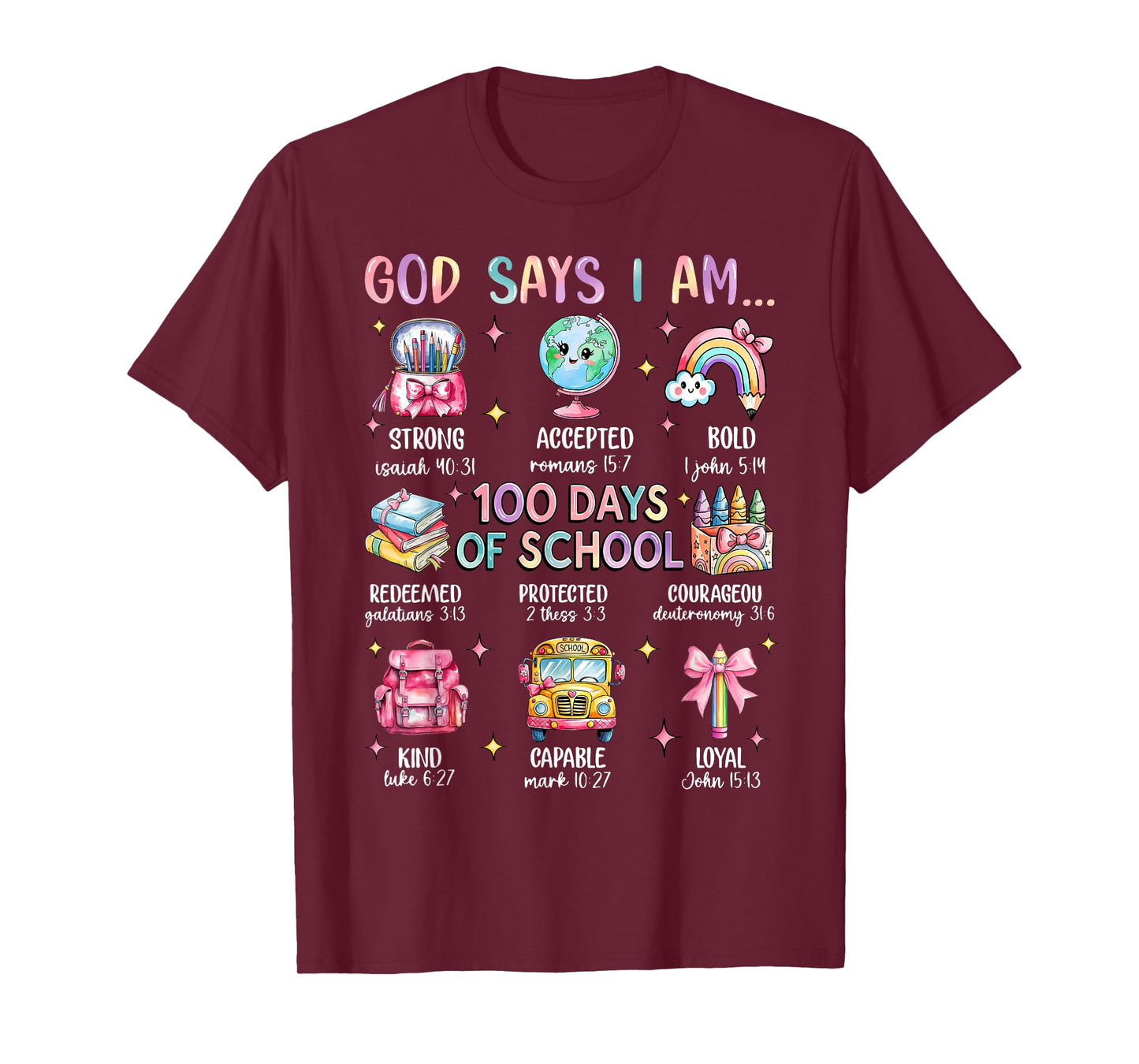 Funny God Says I Am 100 Days Of School Teacher Educator T-Shirt