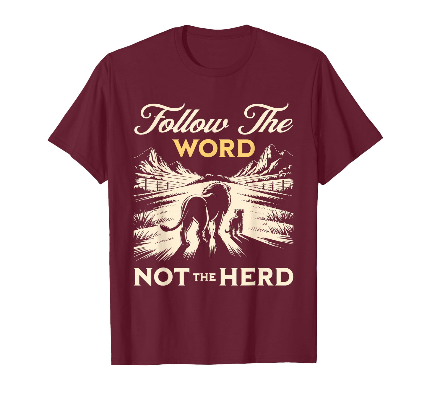 Follow The Word Not The Herd Religious Christian Scripture T-Shirt