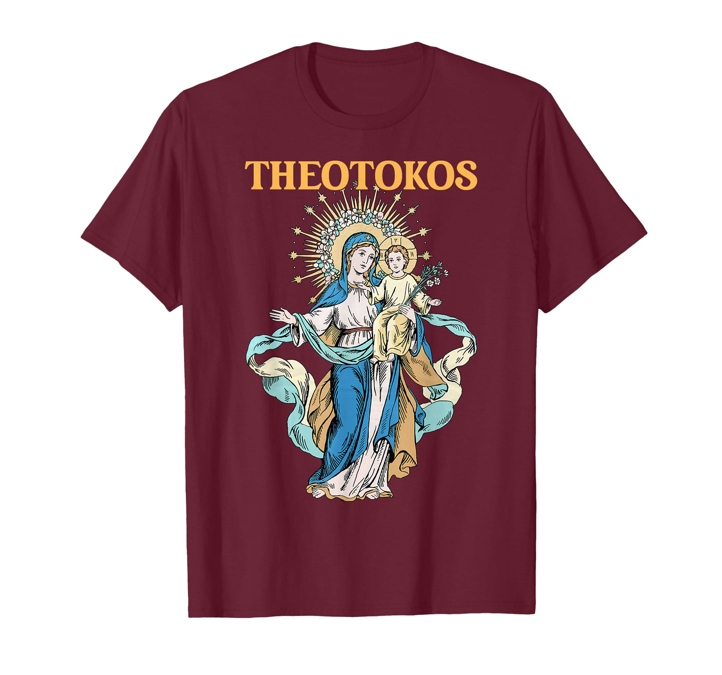 Theotokos Vintage Mary and Child Mother of God Christ Faith T-Shirt