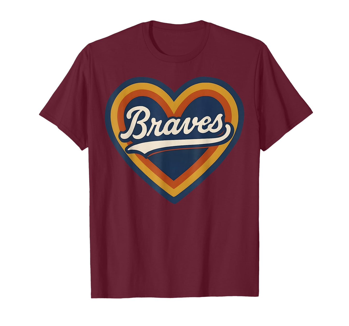 Retro Heart Classic Braves Name Gift For Men Women Kids T-Shirt
