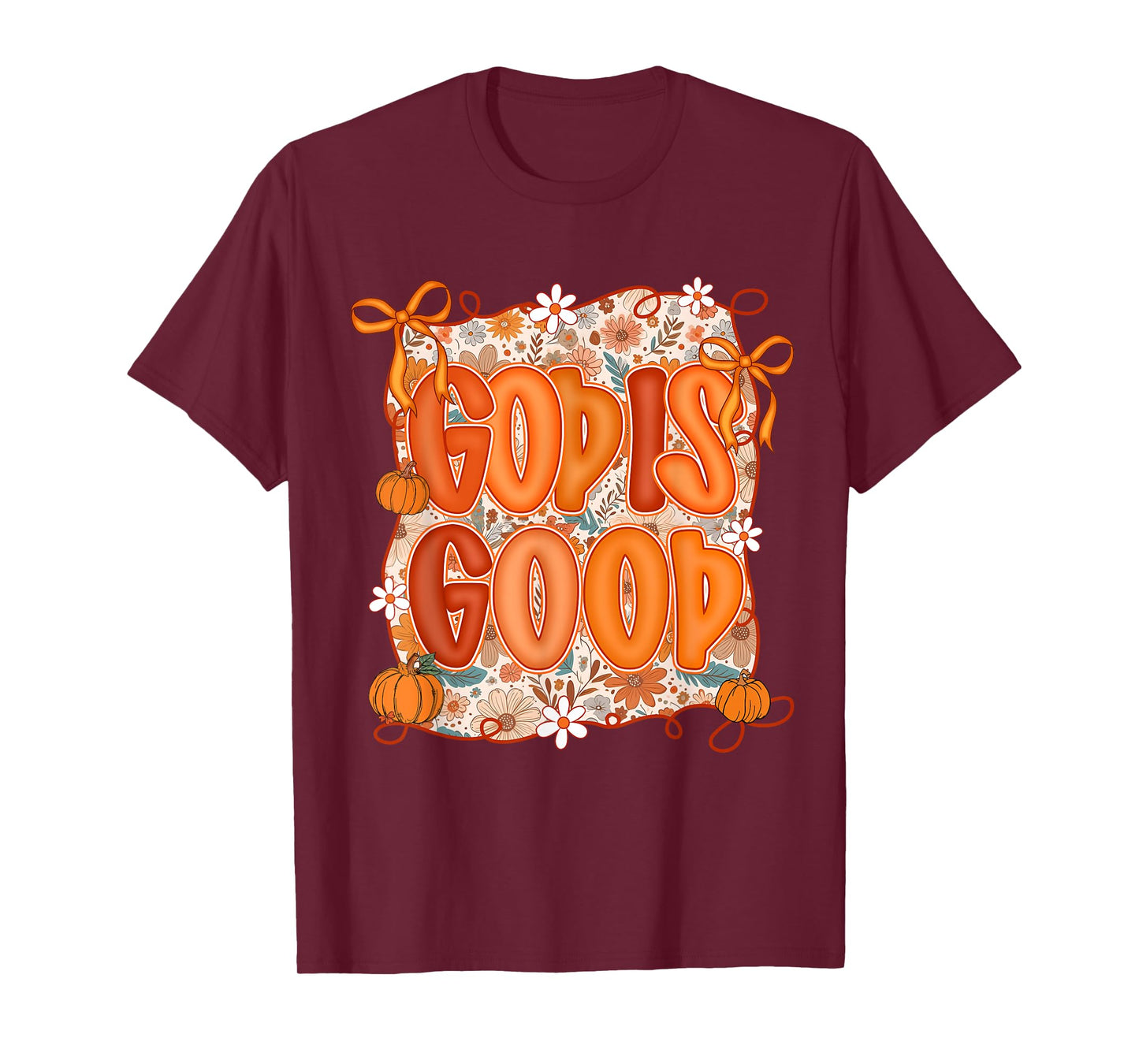 God is Good Retro Pumpkin Thanksgiving Autumn Fall Women T-Shirt