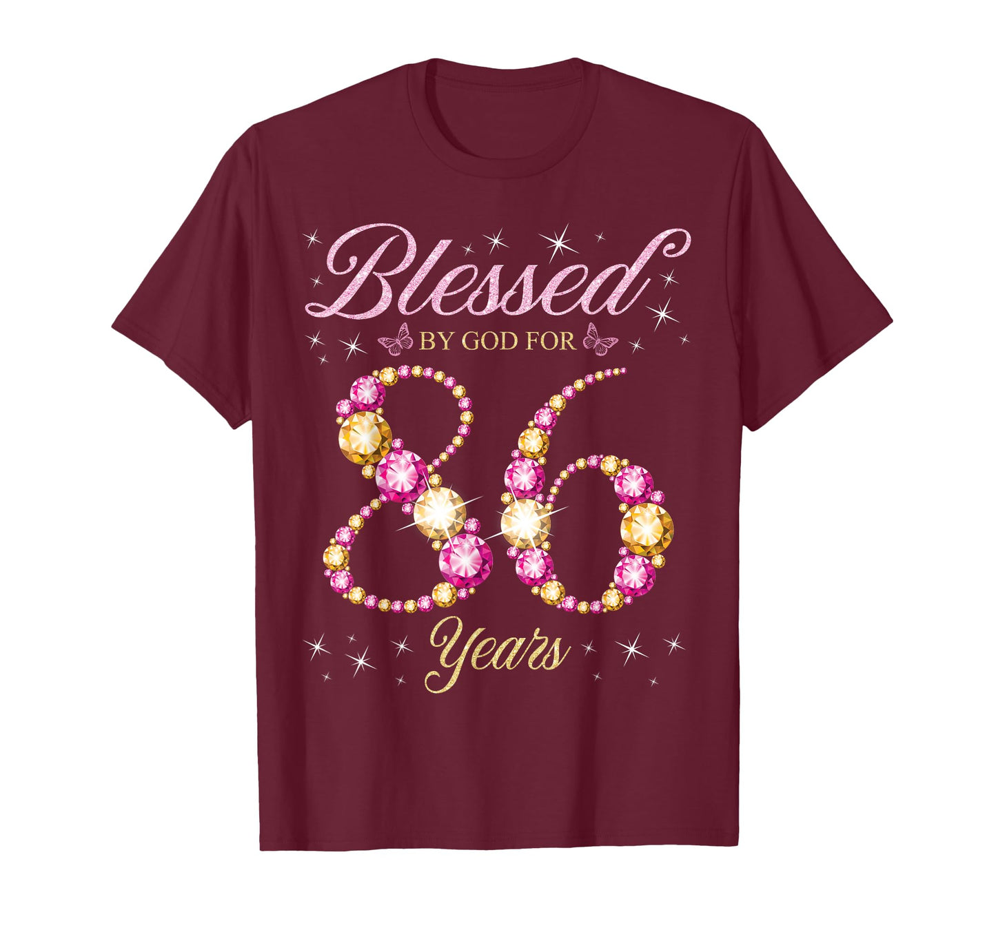 Blessed By God For 86 Years Old 86th Birthday Party T-Shirt
