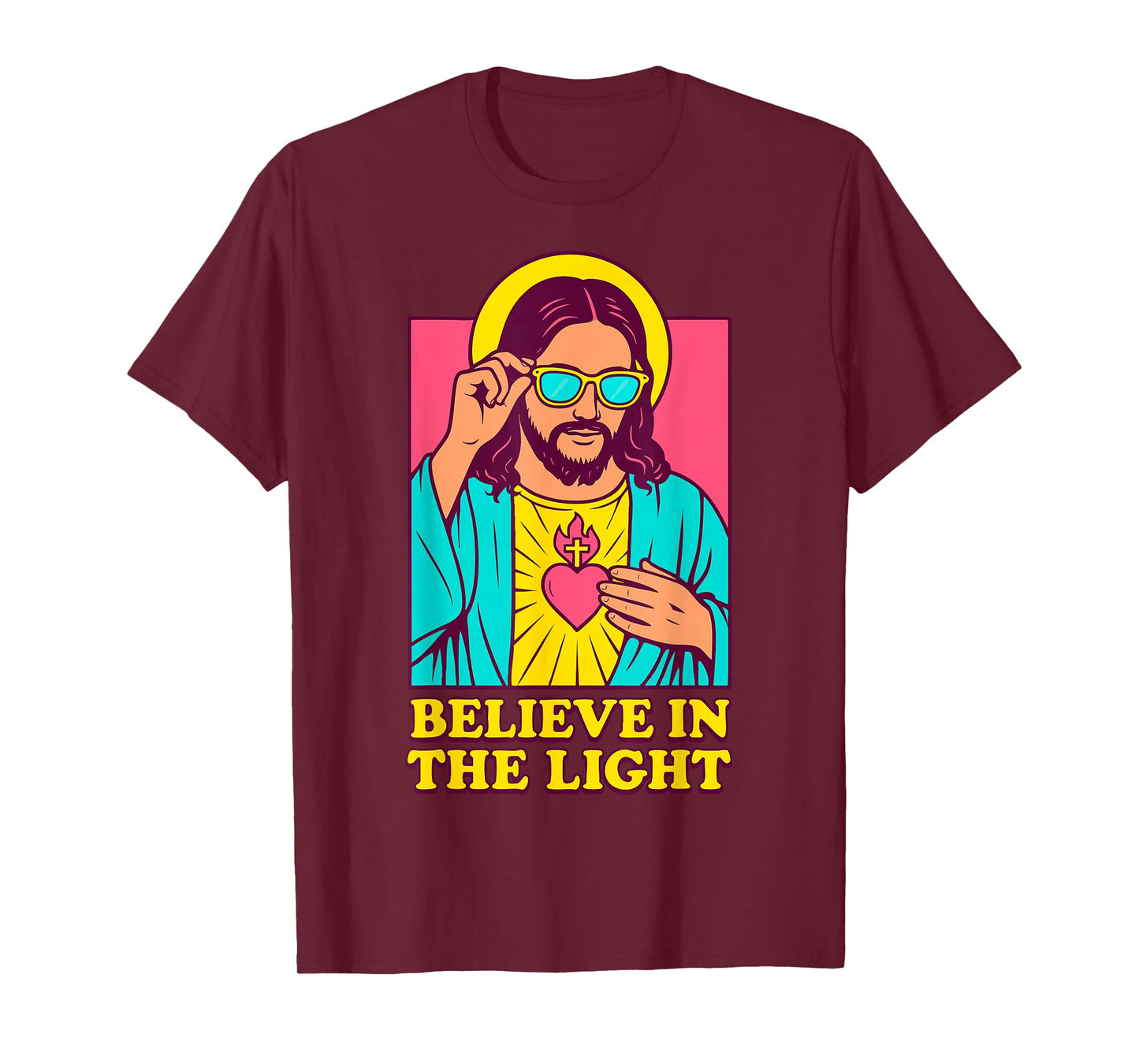 Christian Jesus Believe in The Light Anime Retro Pop Art T-Shirt