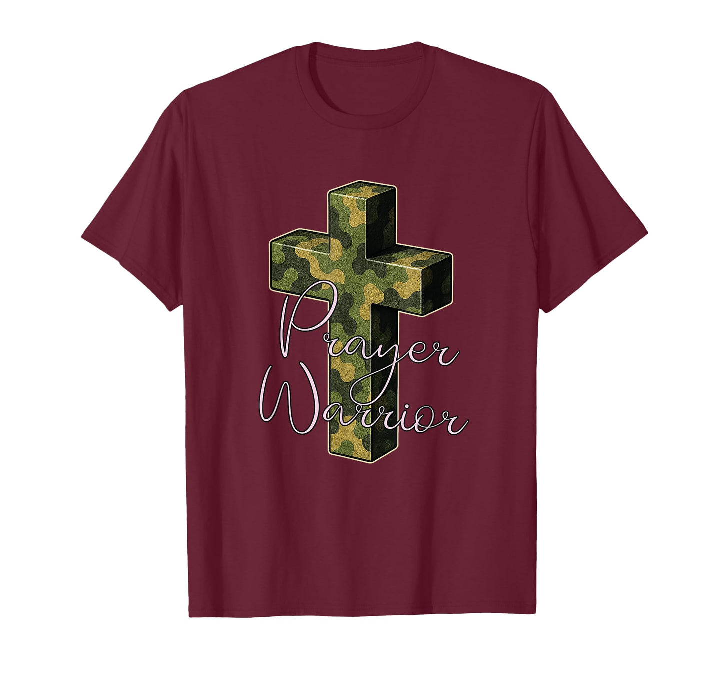 Prayer Warrior Cross Crucifix Pray Pink Camo T-Shirt