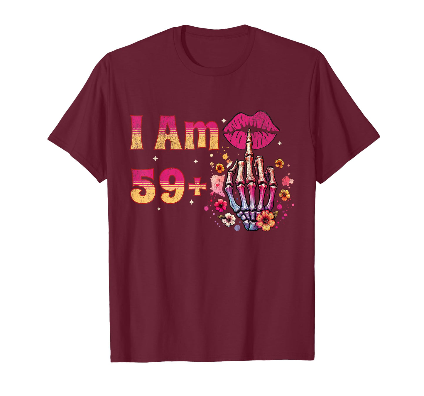 60th Birthday I Am 59 Plus 1 Middle Finger Vintage 59+1 T-Shirt