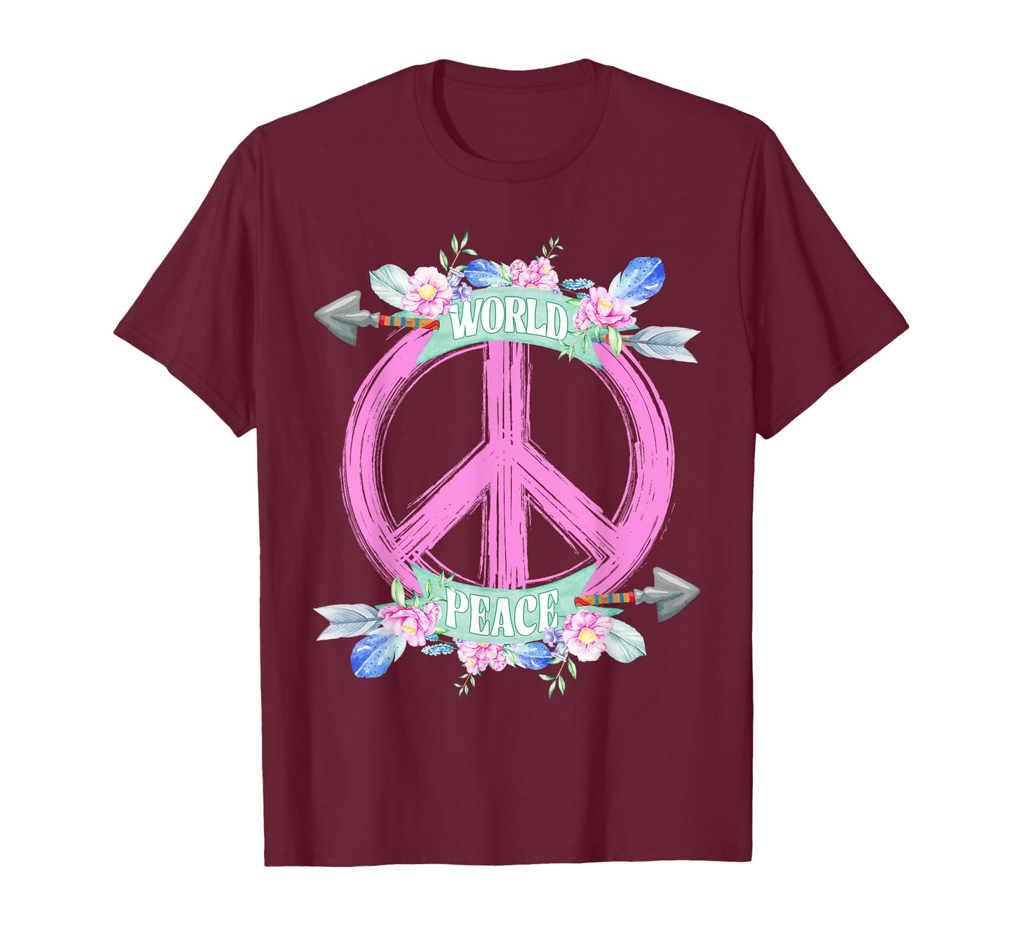 World Peace Day Peace Sign Floral International Day of Peace T-Shirt