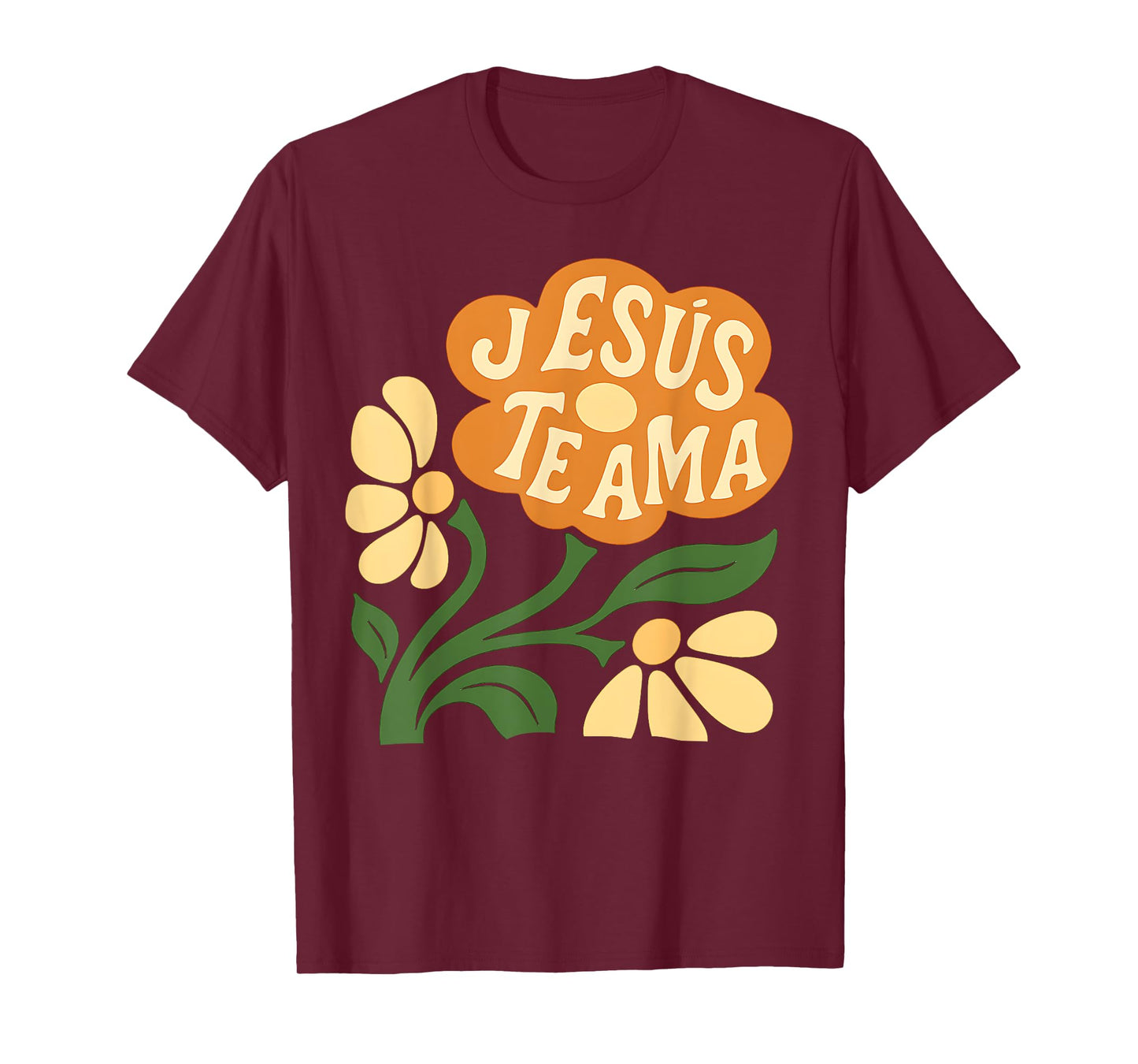 Jesus Te AMA Flor Jesus Loves You Boho Botánico Christian T-Shirt