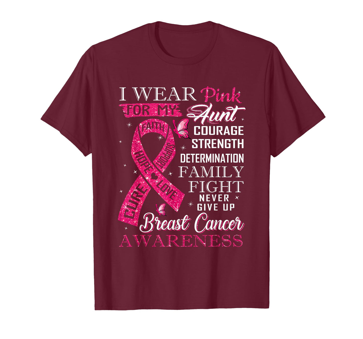 I Wear Pink for My Aunt Breast Cancer Warrior Support Squad T-Shirt