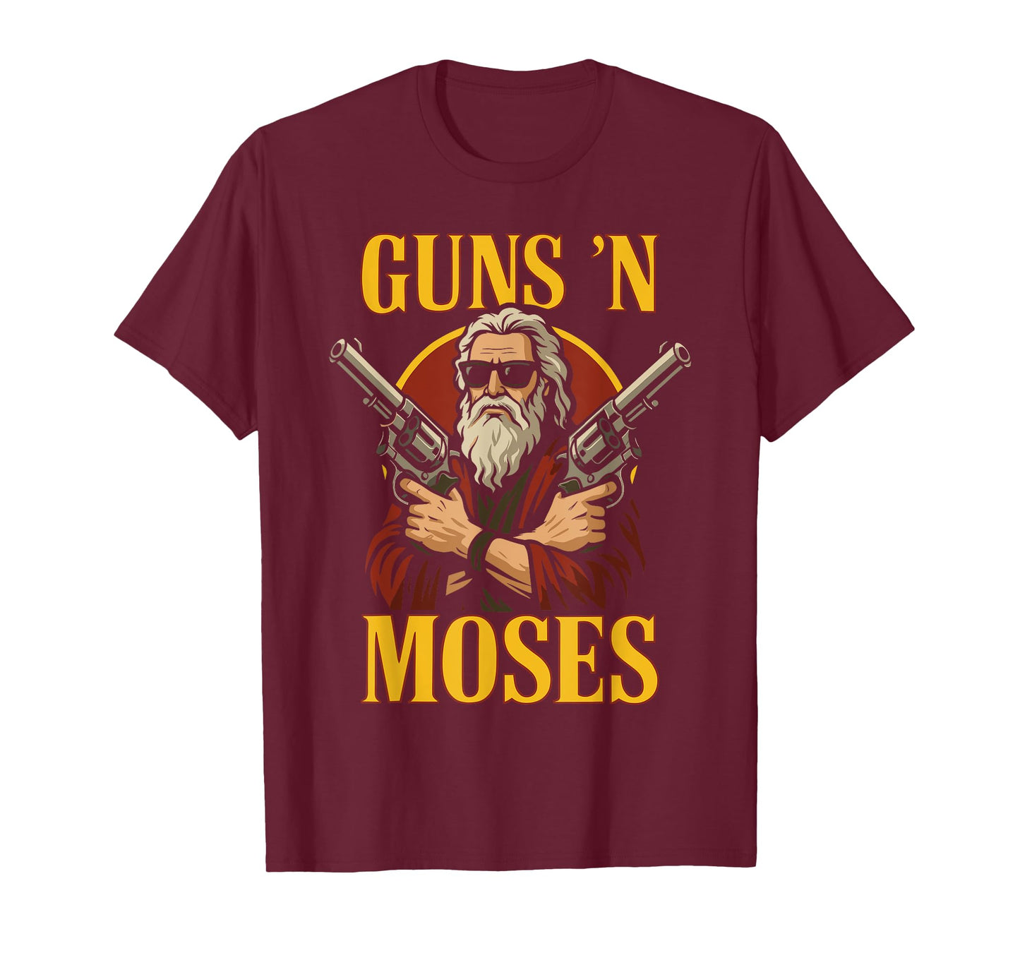 Guns N Moses - Funny Jewish Christian Bible Rock T-Shirt
