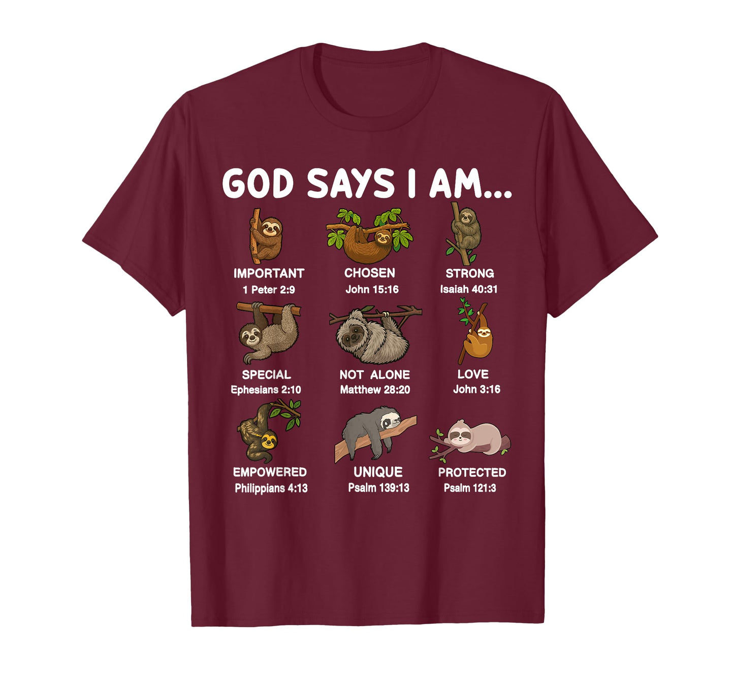 God Say I Am Sloth-Shirt Toddler Boys Christian Son Brother T-Shirt
