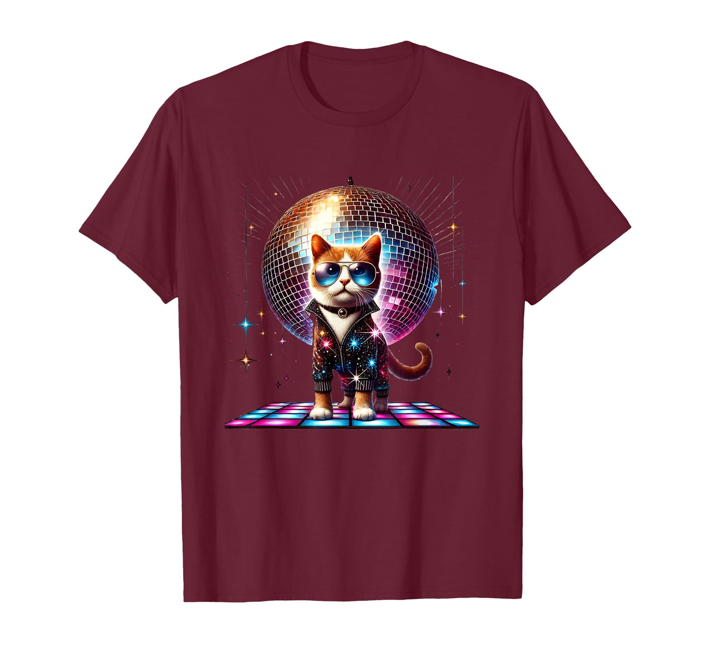 Dancing Cat Disco Ball Kitten Kitty Lover Funny Party Animal Men Women Kids T-Shirt