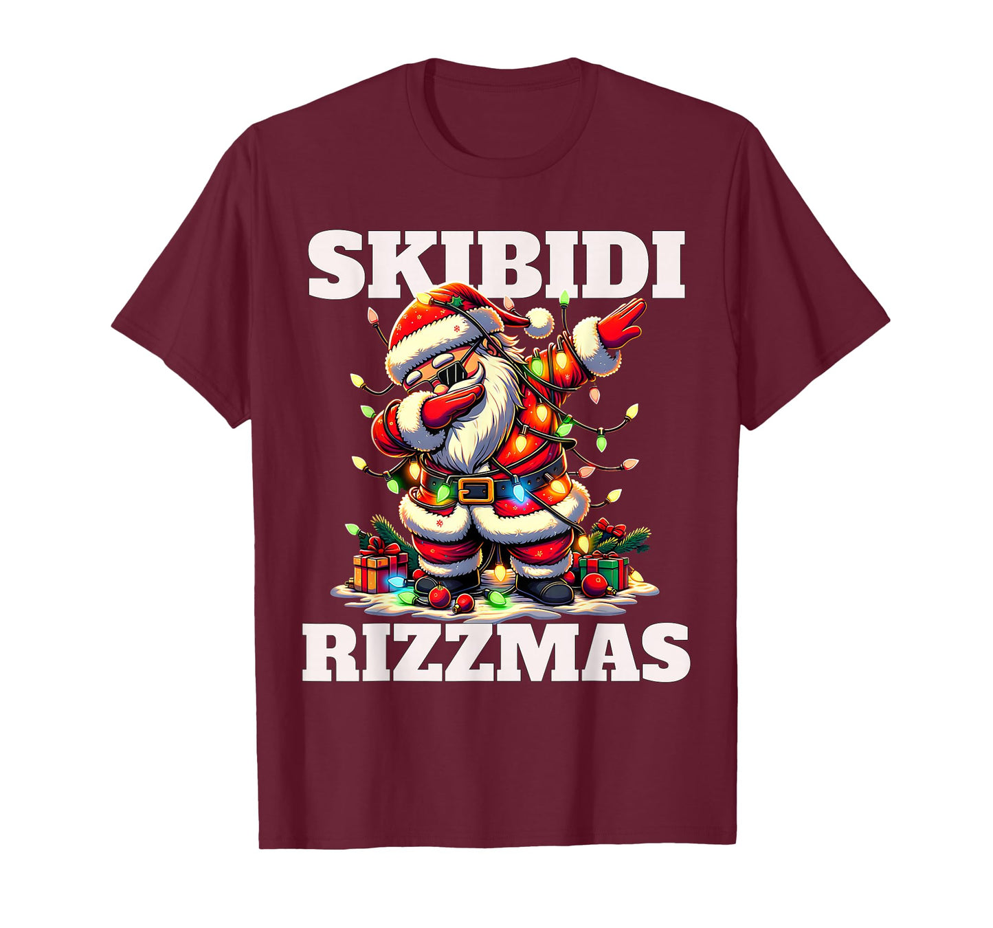Rizz Christmas Santa Funny Xmas Gen Alpha Skibidi Rizzmas T-Shirt
