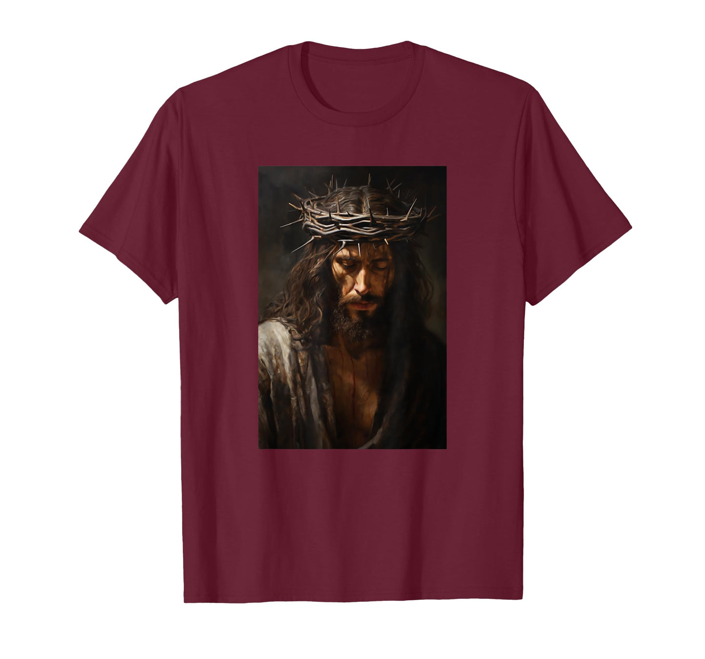 Vintage Jesus Christ Wearing Crown Of Thorns In Prayer T-Shirt