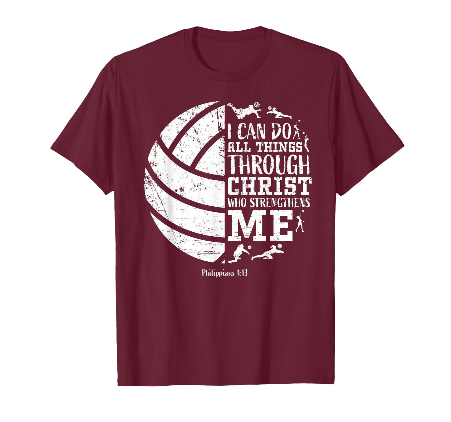 Volleyball Gifts Teen Girls Women Men Boy Christian Verse T-Shirt