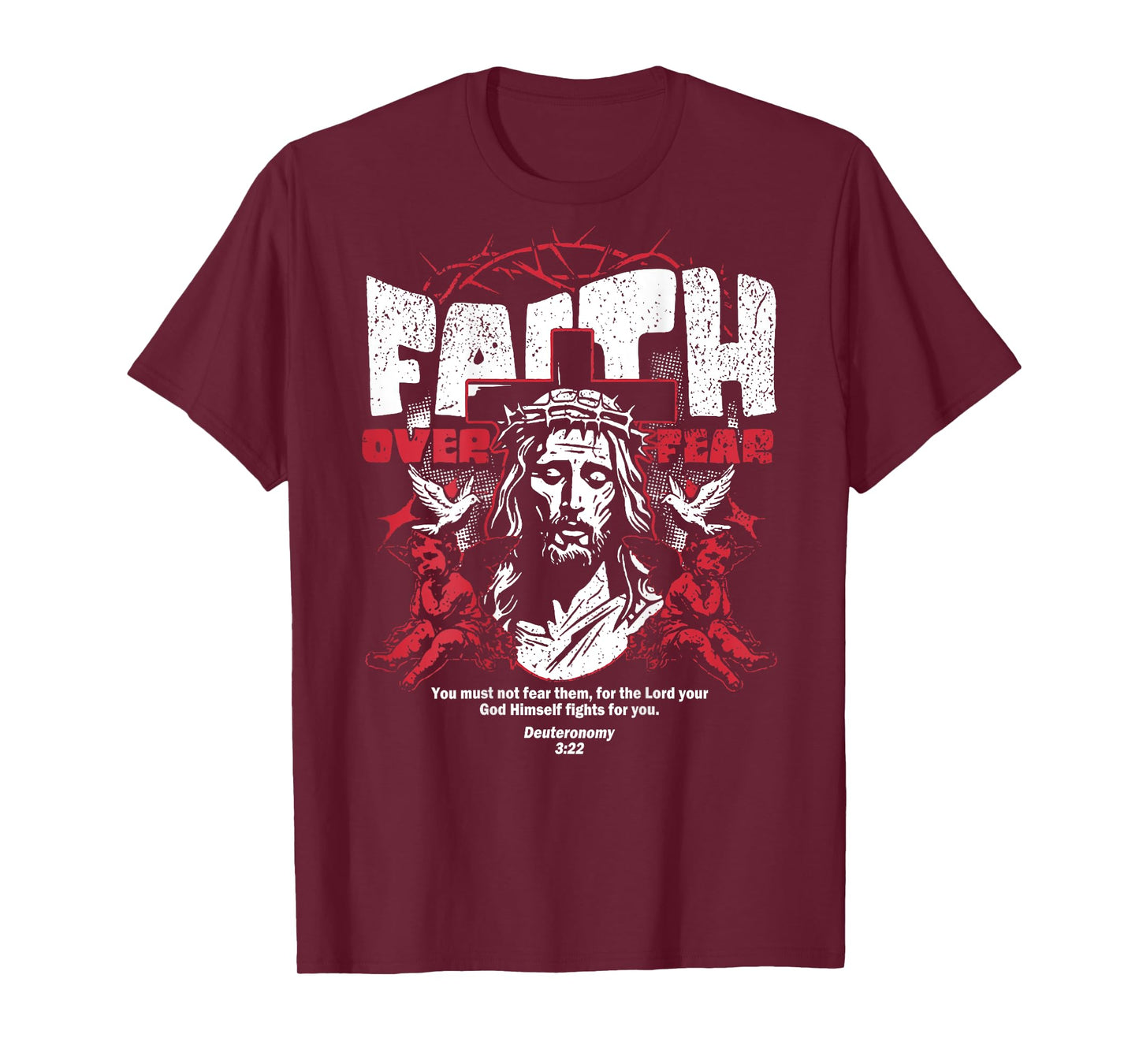 Faith Over Fear Christian Jesus (On Back) T-Shirt