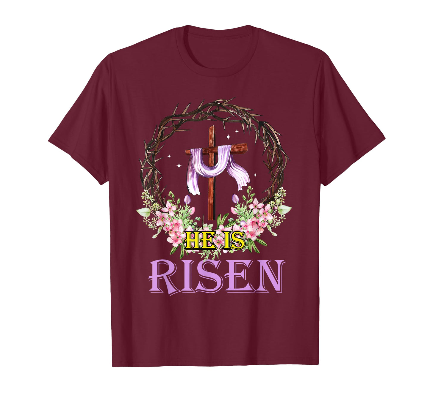 He Is Risen Cross Christian Jesus Easter T-Shirt