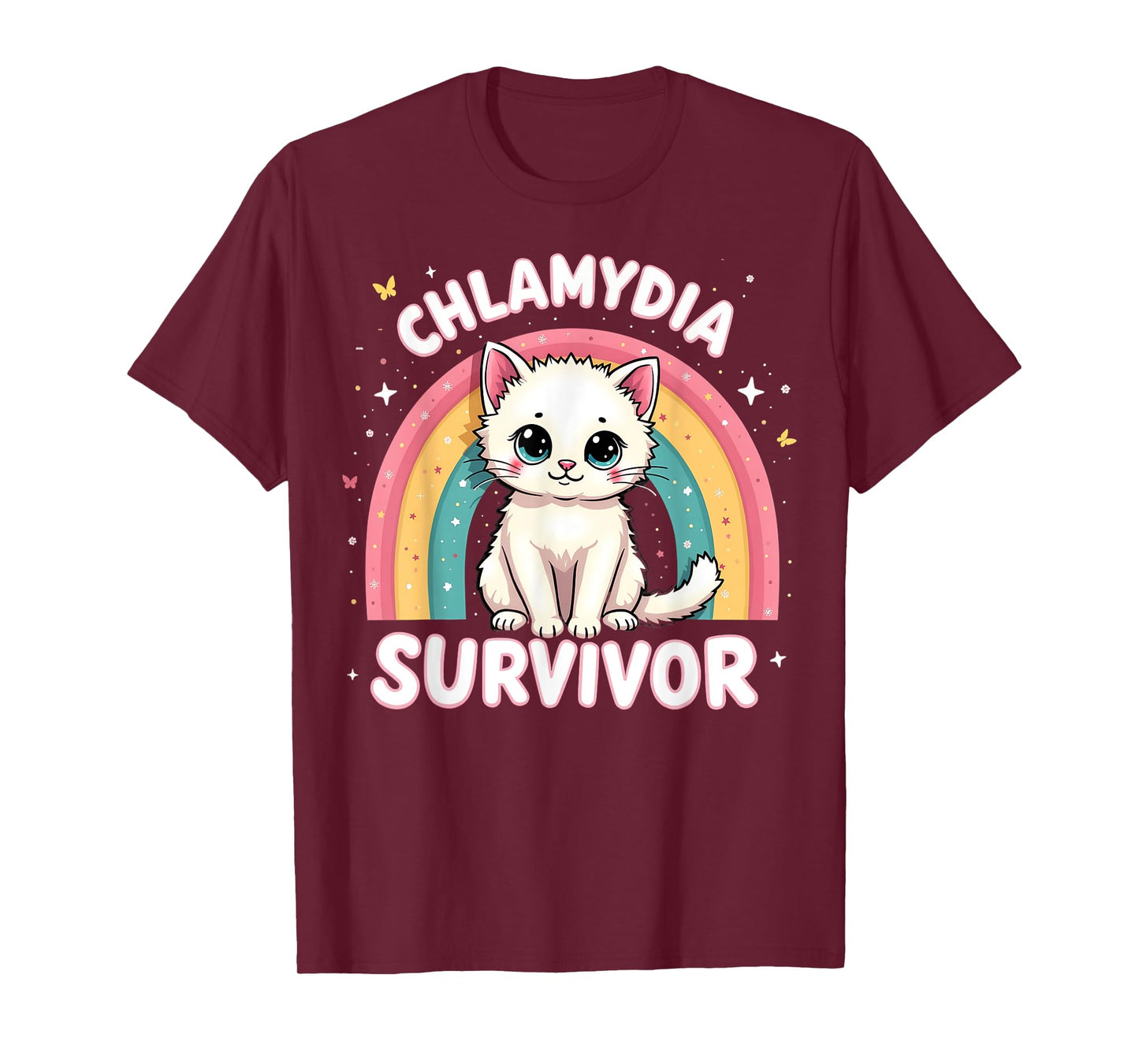 Chlamydia Survivor Cat Funny Adult Humor Inappropriate T-Shirt