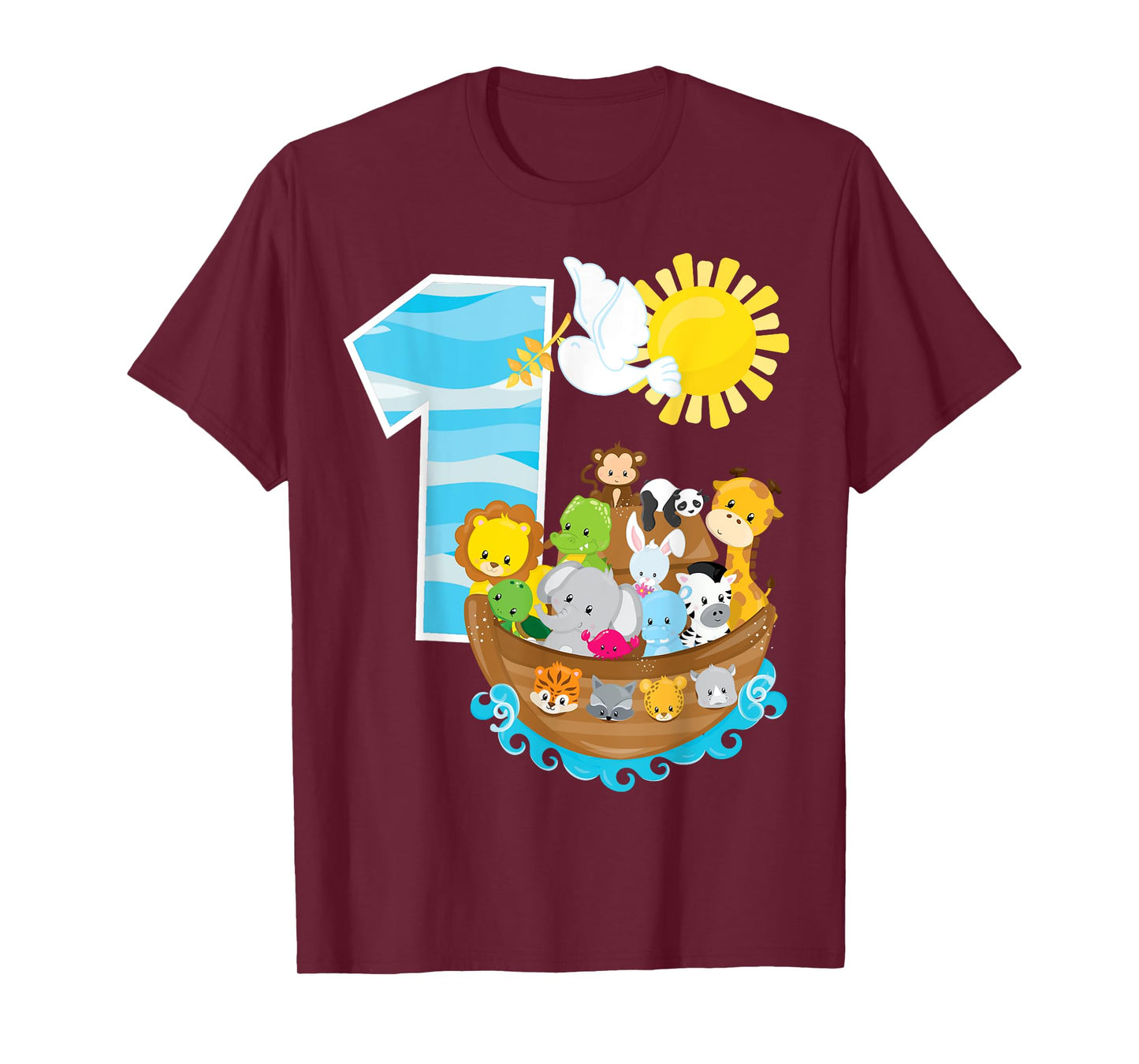 Noah's Ark Birthday Party 1st Birthday 1 Year Old Toddler T-Shirt