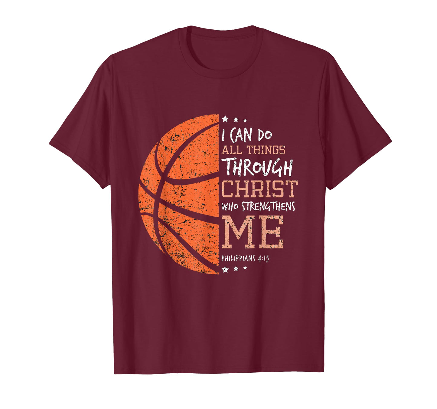Philippians 4 13 I Can Do All Things Christian Basketball T-Shirt