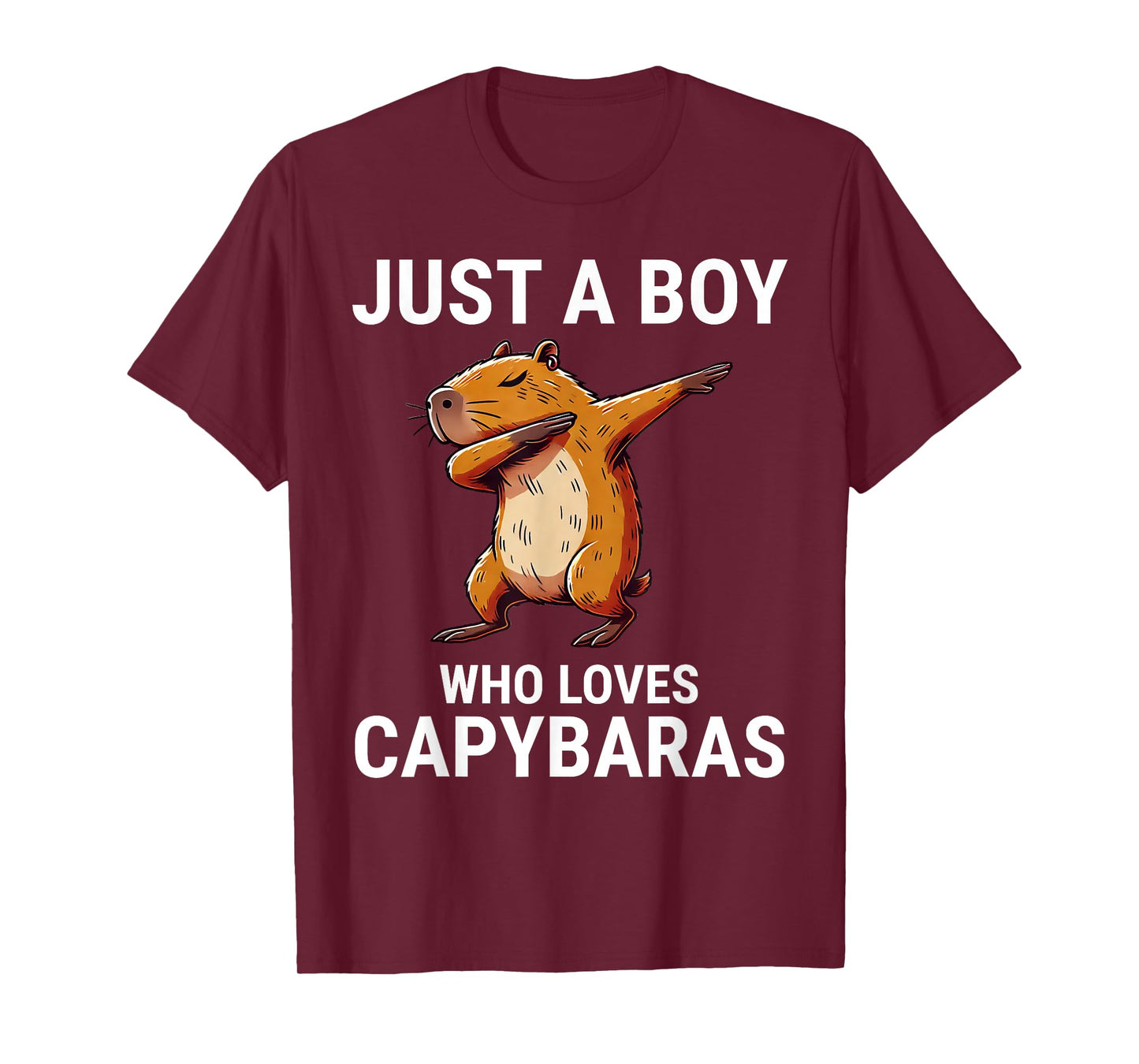 Just A Boy Who Loves Capybaras Cute Capybara Dabbing T-Shirt