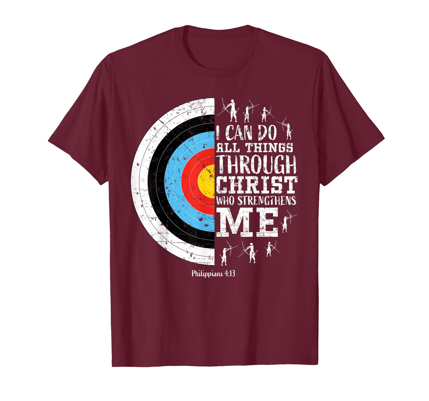 Archery Philippians 4:13 Christian Bible Verse Faith Graphic T-Shirt
