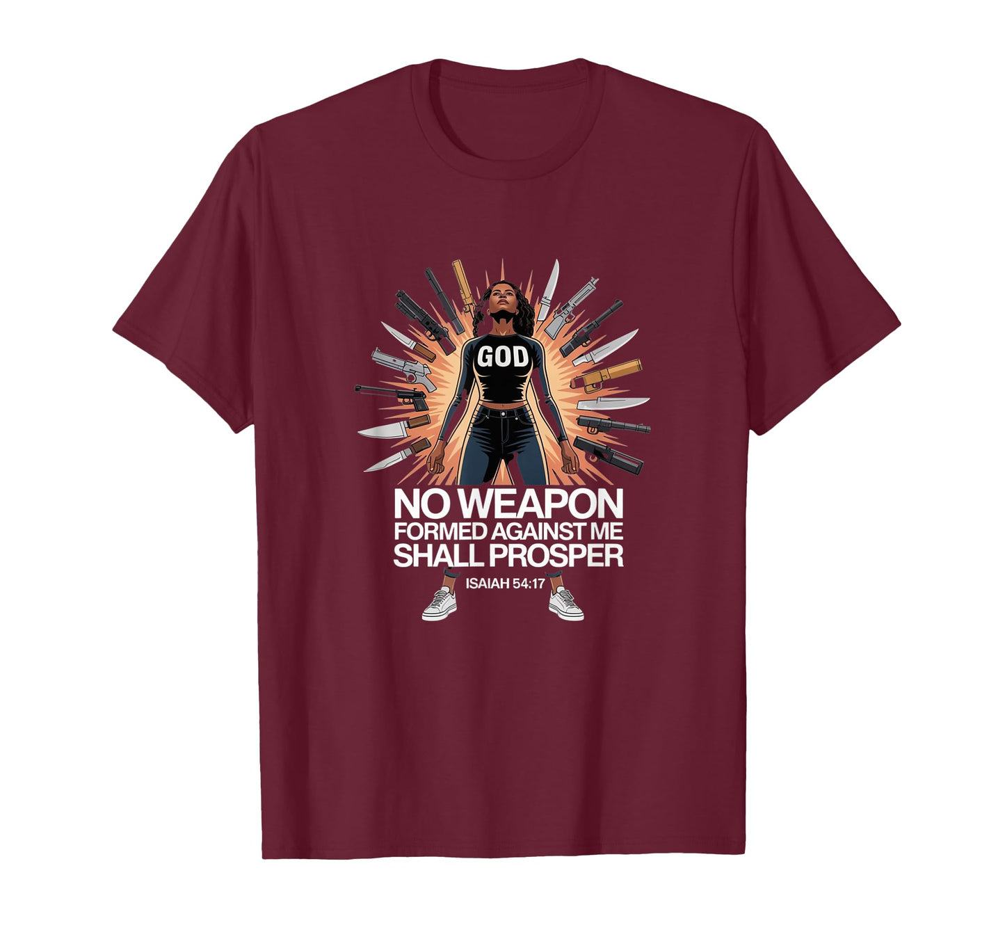 No Weapon Formed Against Me Shall Prosper - Bible Quotes T-Shirt