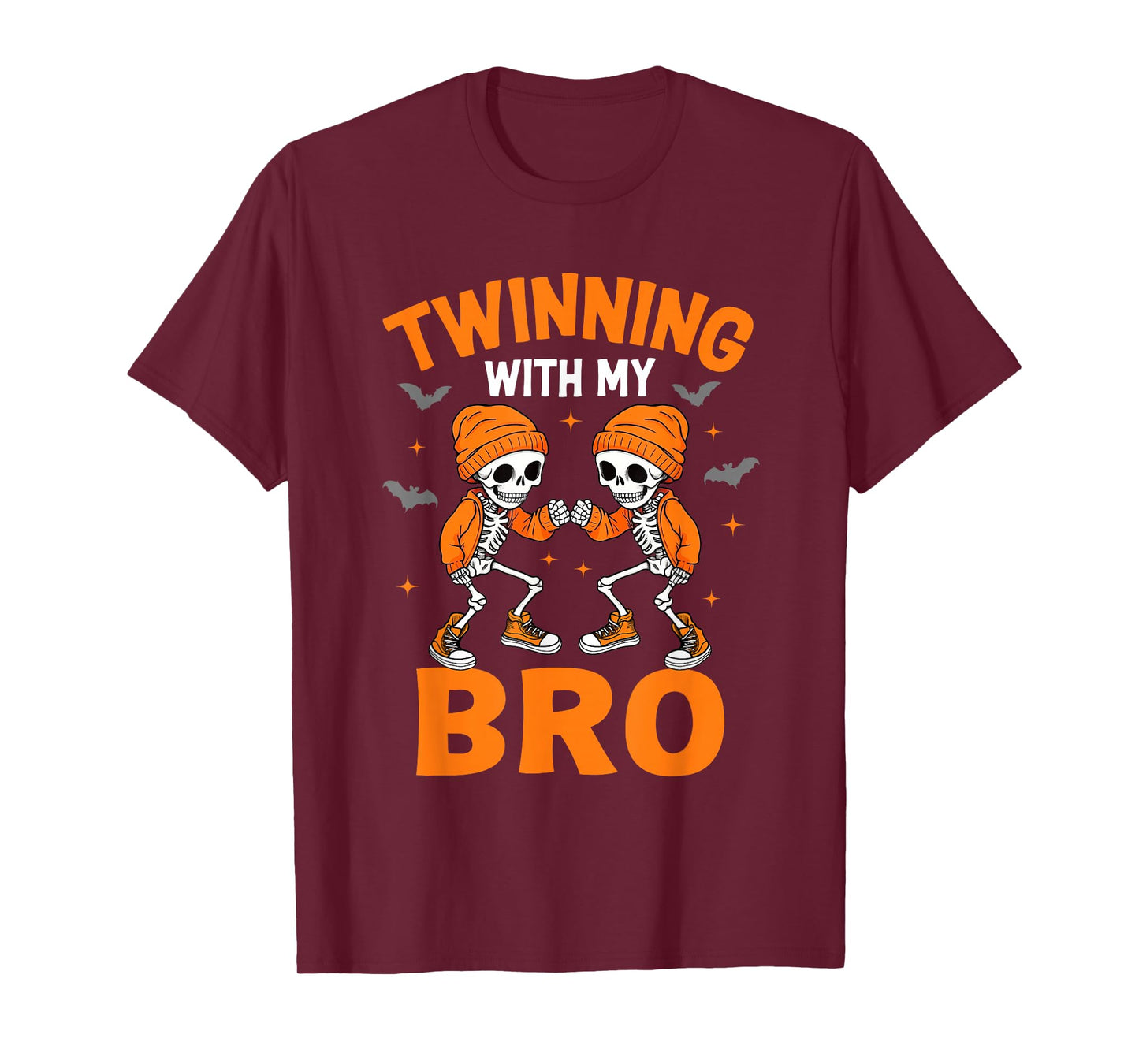 Twin Boys Twinning Halloween Best Friend Matching Skeleton T-Shirt