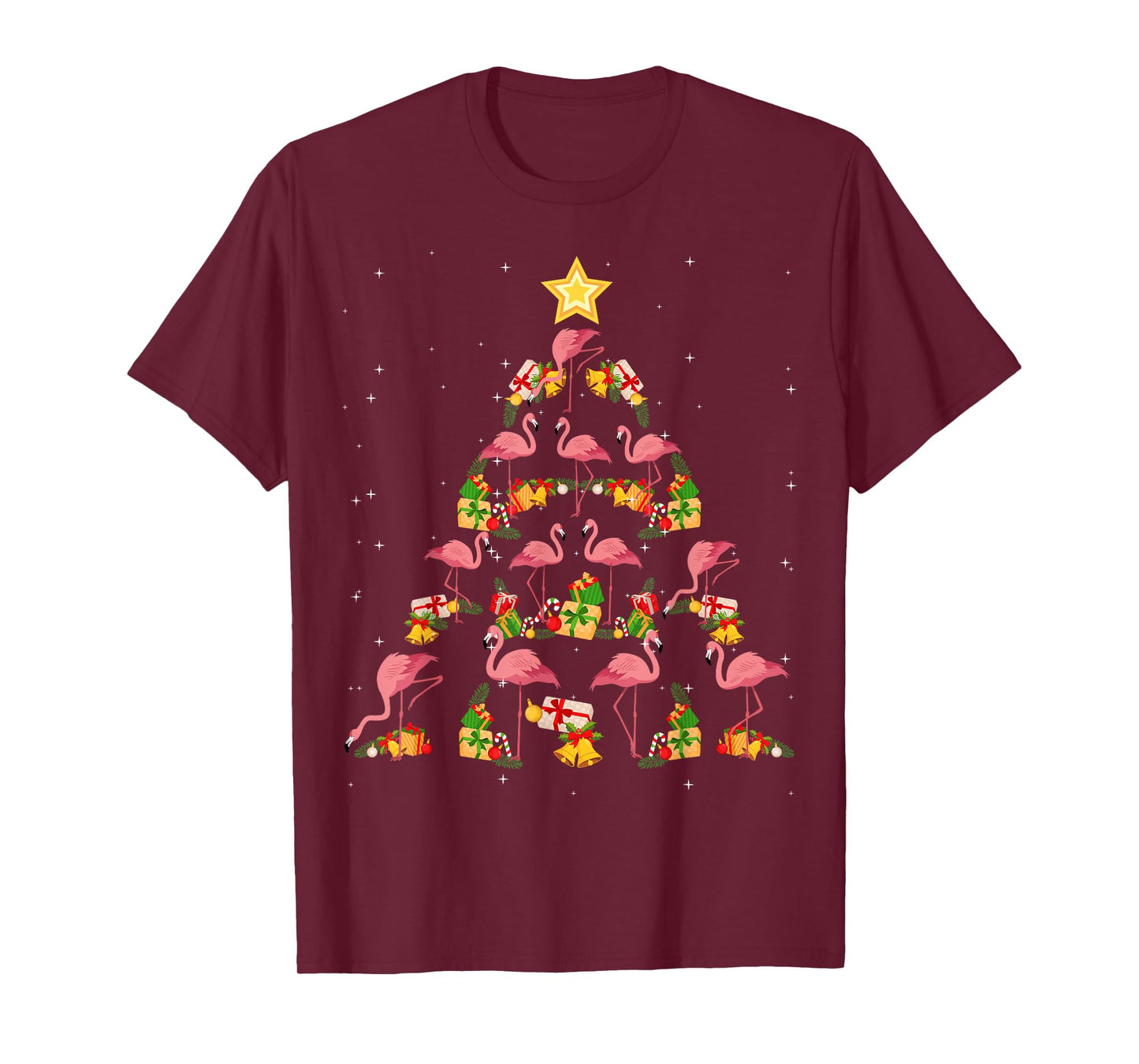 Christmas Santa Hat Pink Flamingo Xmas Holiday Nativity T-Shirt