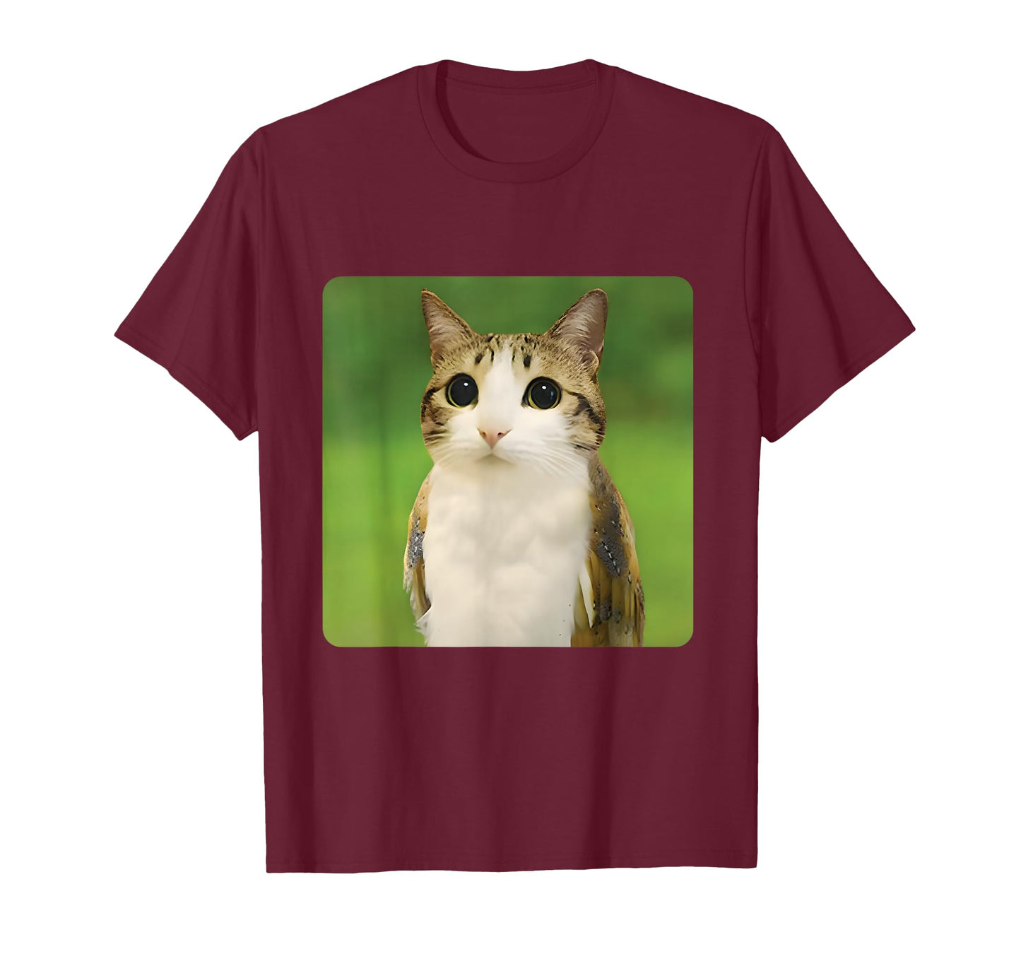 Cat Owl Funny Cursed Internet Trendy Cat Cute Meme Brainrot T-Shirt