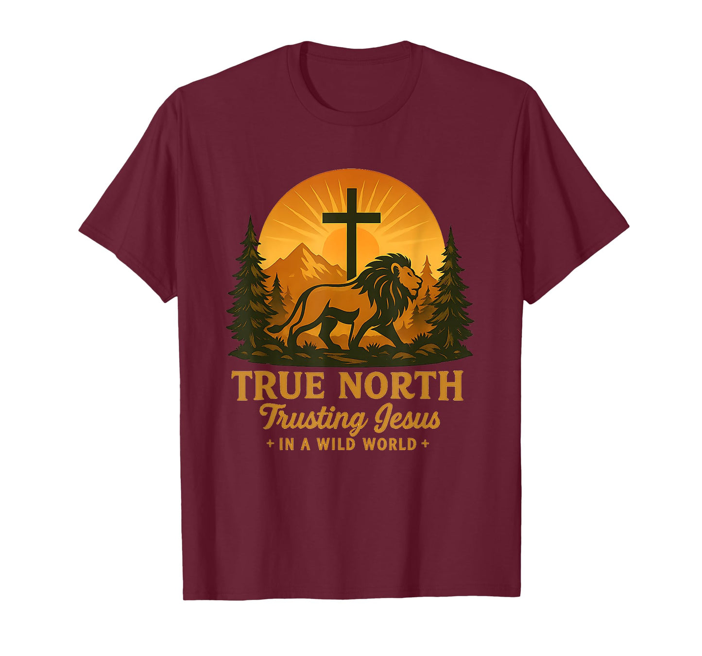 True North Trusting Jesus Lion Christian Inspiration T-Shirt