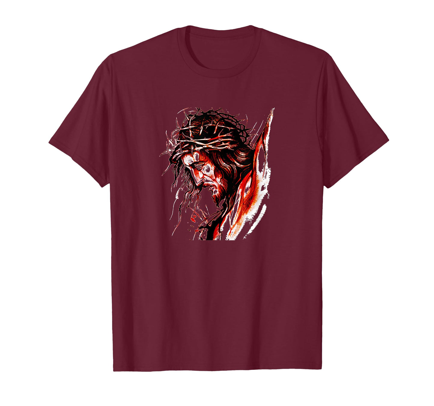 Vintage The Face of Jesus with Crown Drawing Graphic T-Shirt