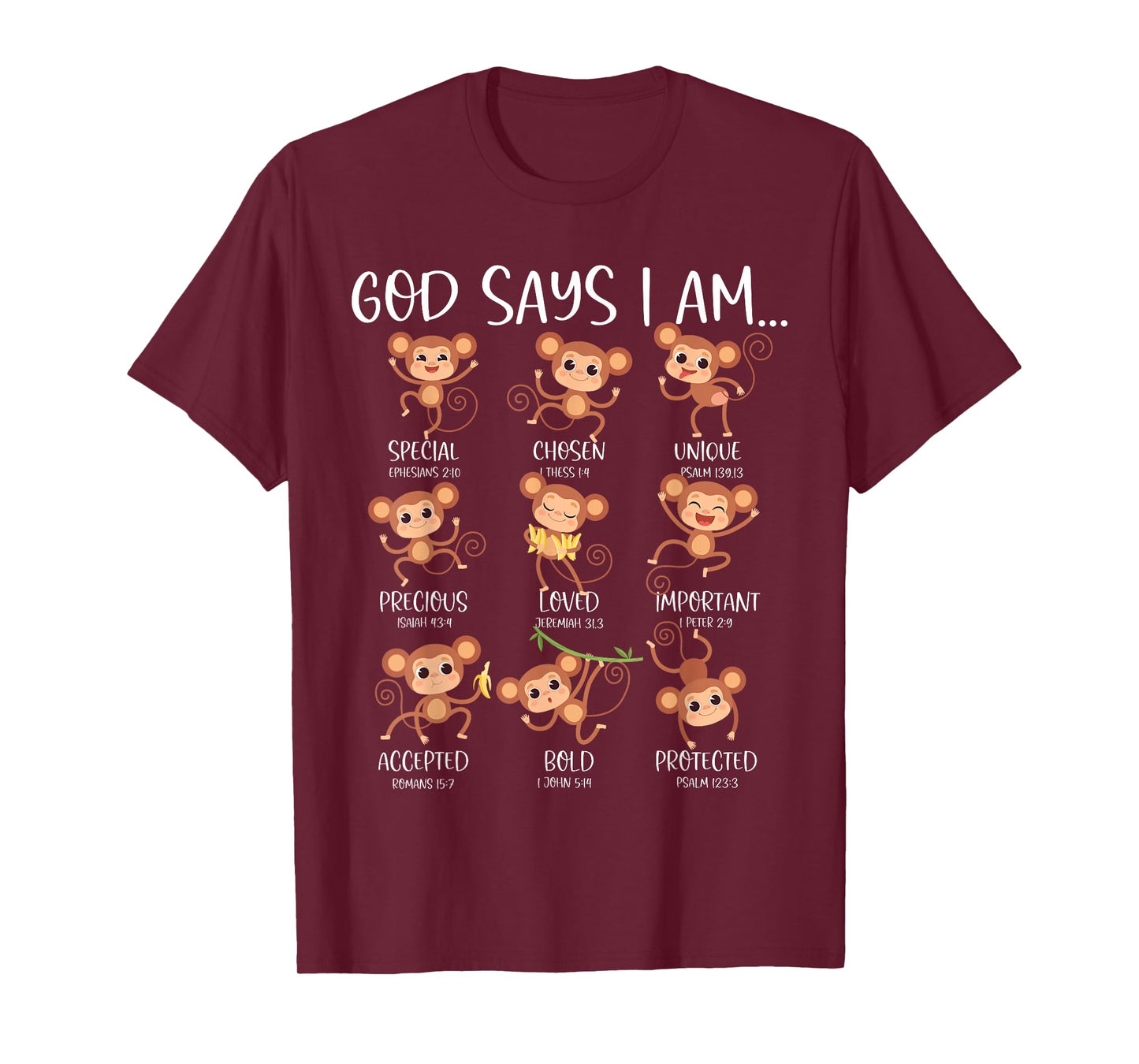 God Say I Am Love Monkeys Cute Bible Quotes Cute Monkey Love T-Shirt