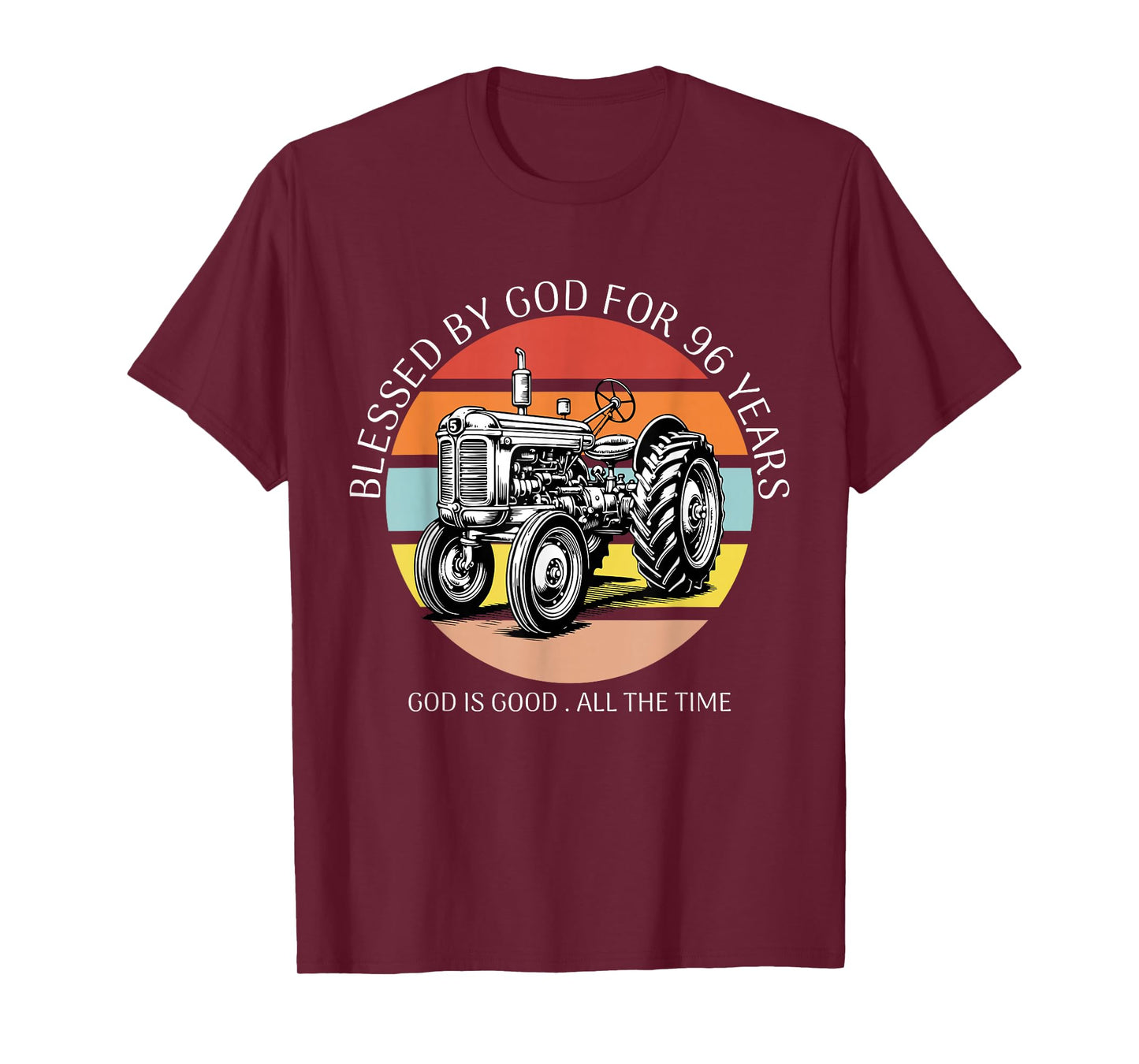 Blessed by God for 96 Years Old Farm Tractor 96th Birthday T-Shirt