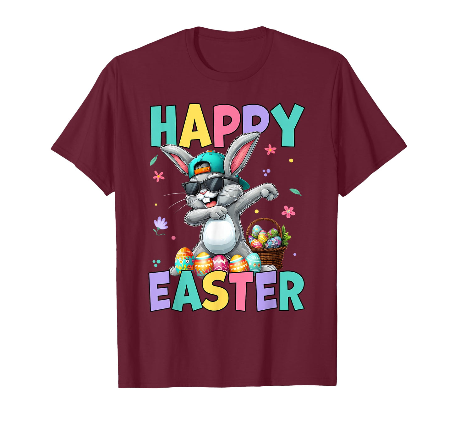 Dabbing Bunny Rabbit Easter Egg Hunting Boys Kids Toddler T-Shirt