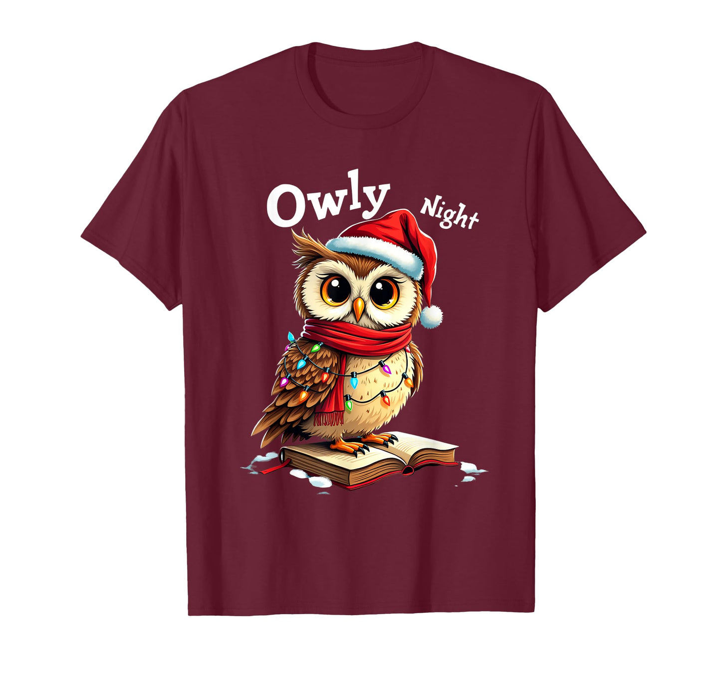 Owly Night Christmas Owl Snowflakes Bible Christian Religion T-Shirt