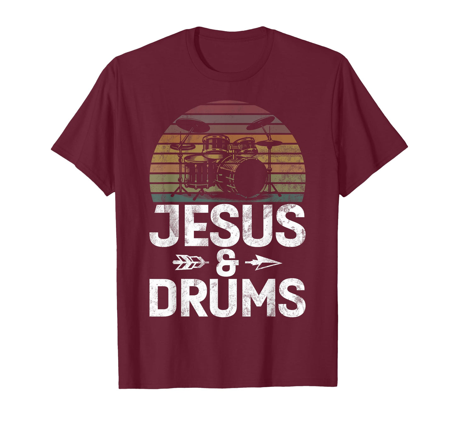 Christian Drummer Jesus Drums Drumsticks Faith Worship T-Shirt