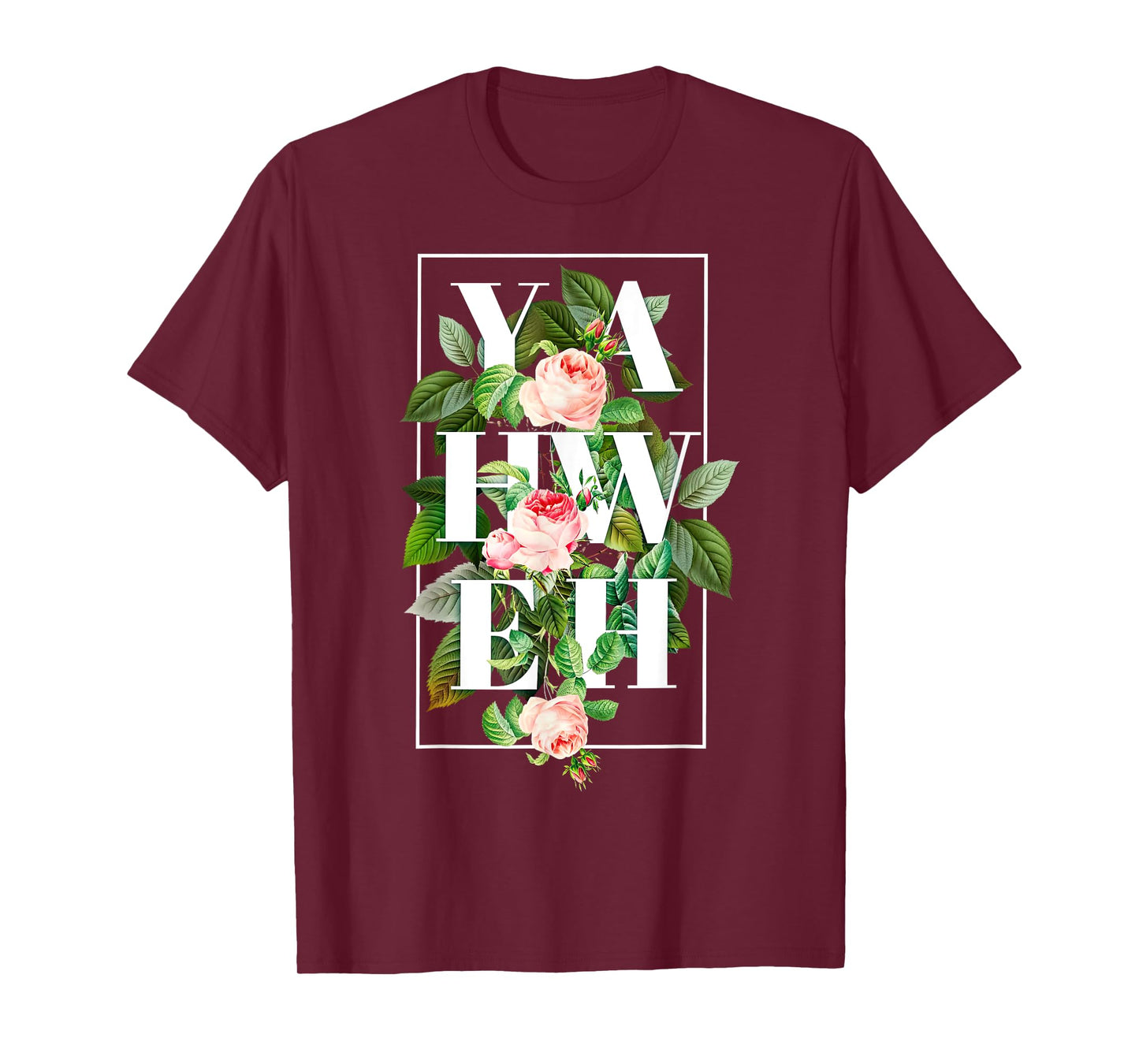 YHWH Yahweh Hebrew God Jewish Christian Retro Flower T-Shirt