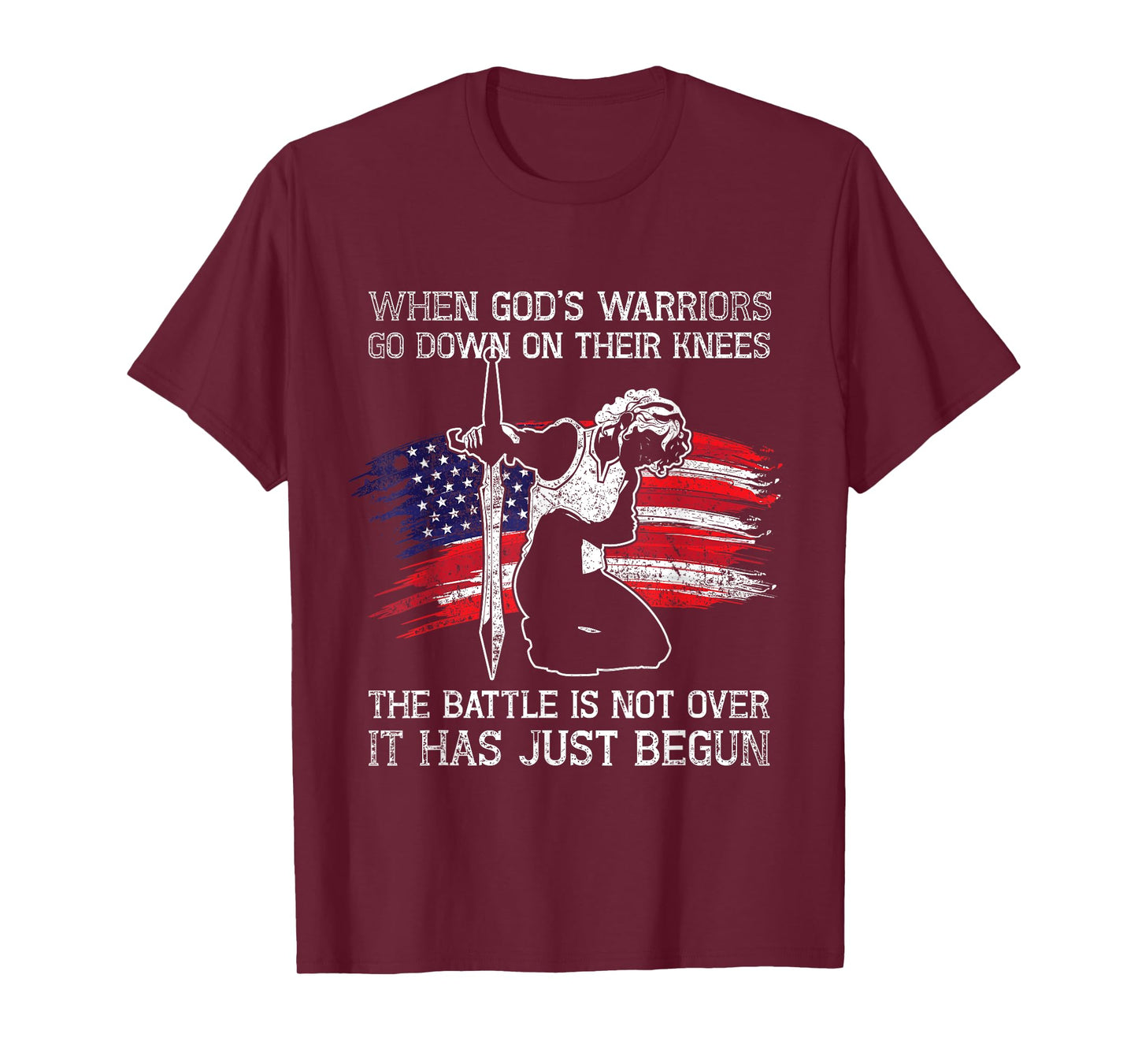 Christian American The Battle Is Not Over Patriotic Prayer Women Men T-Shirt