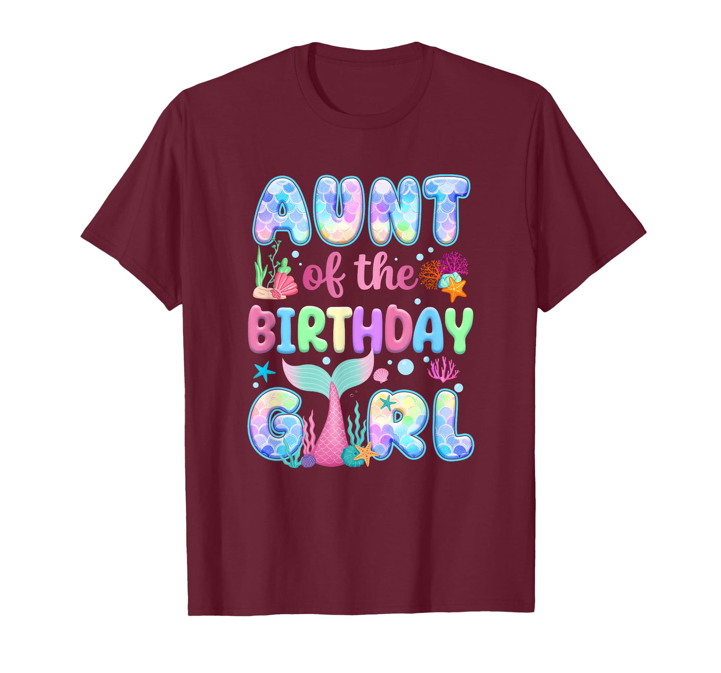 Aunt Of The Birthday Mermaid Girl Family Matching Party T-Shirt